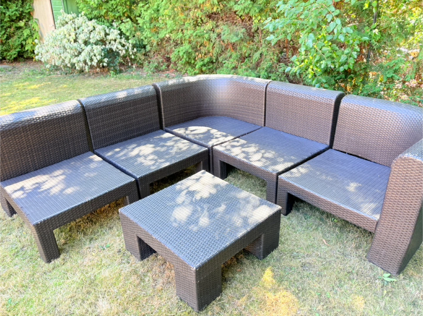 Brown Wicker Outdoor Sectional Sofa Set - photo 2