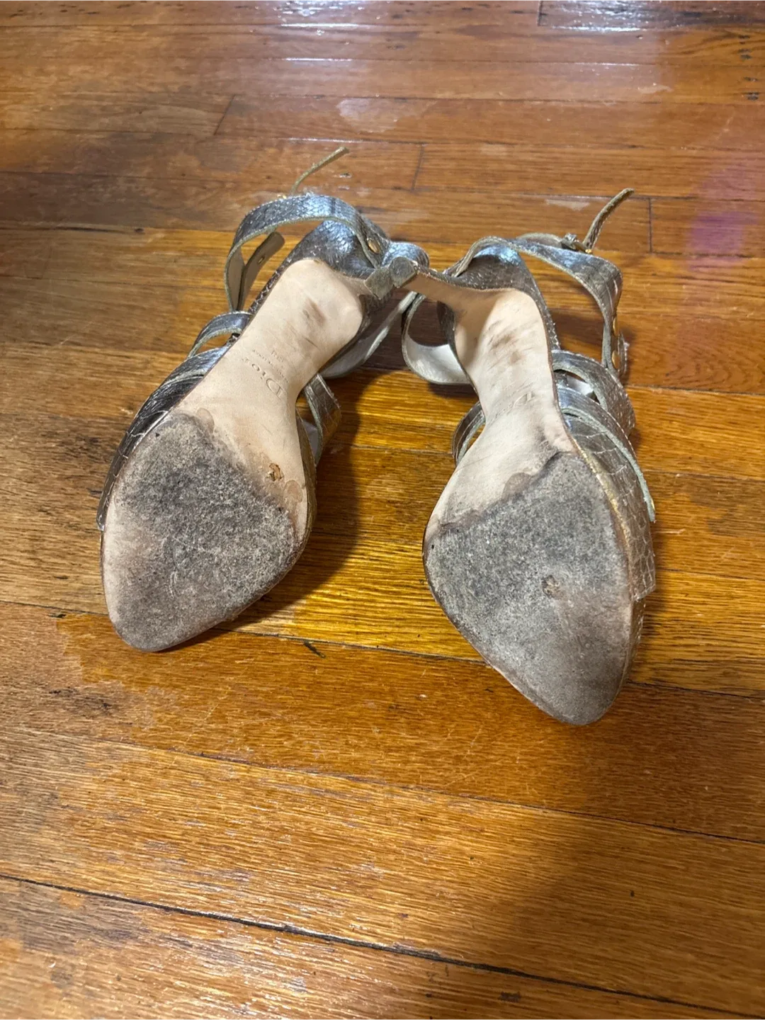 Christian Dior Gold Metallic Heels, Size 38 image indicator(6)