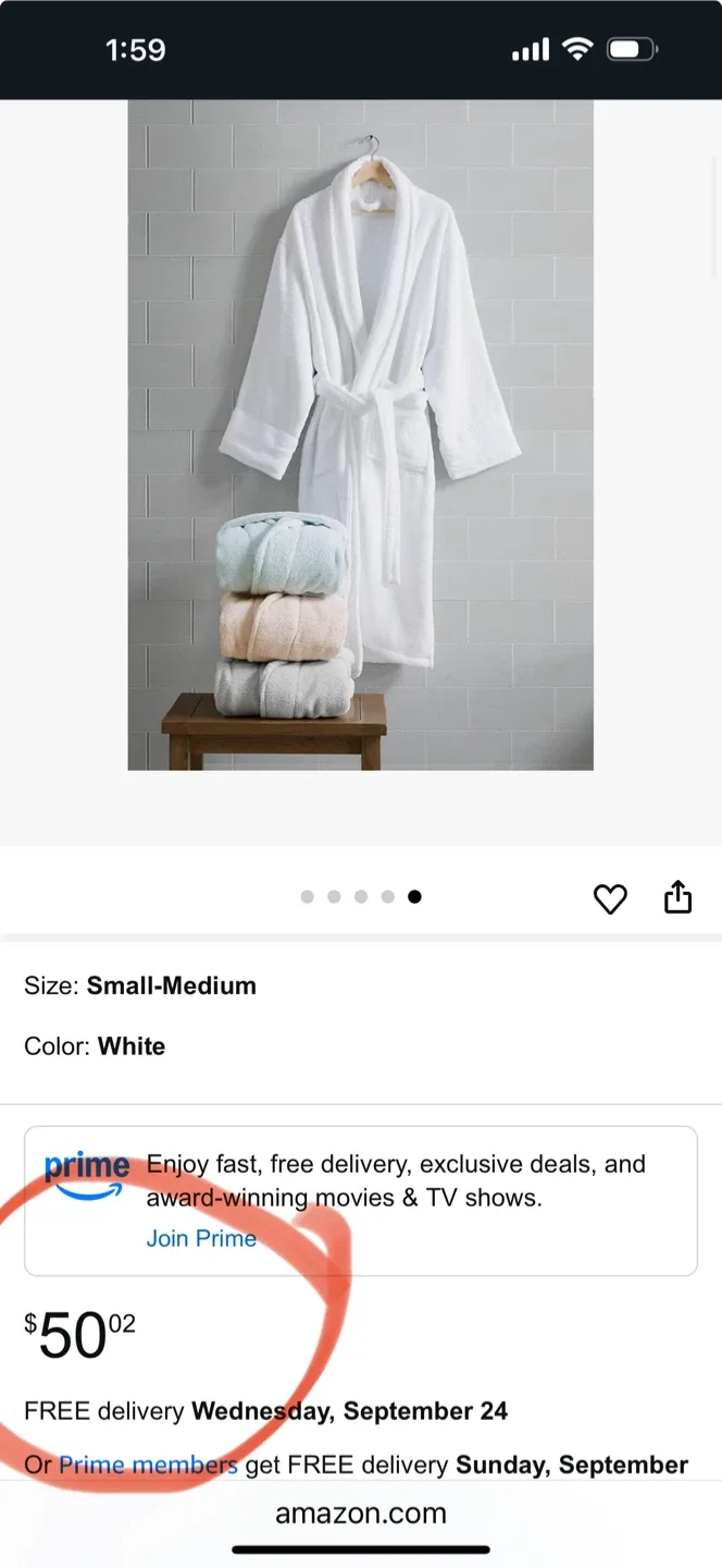 New Charisma Zero Twist Cotton Bathrobe L/XL image indicator(2)