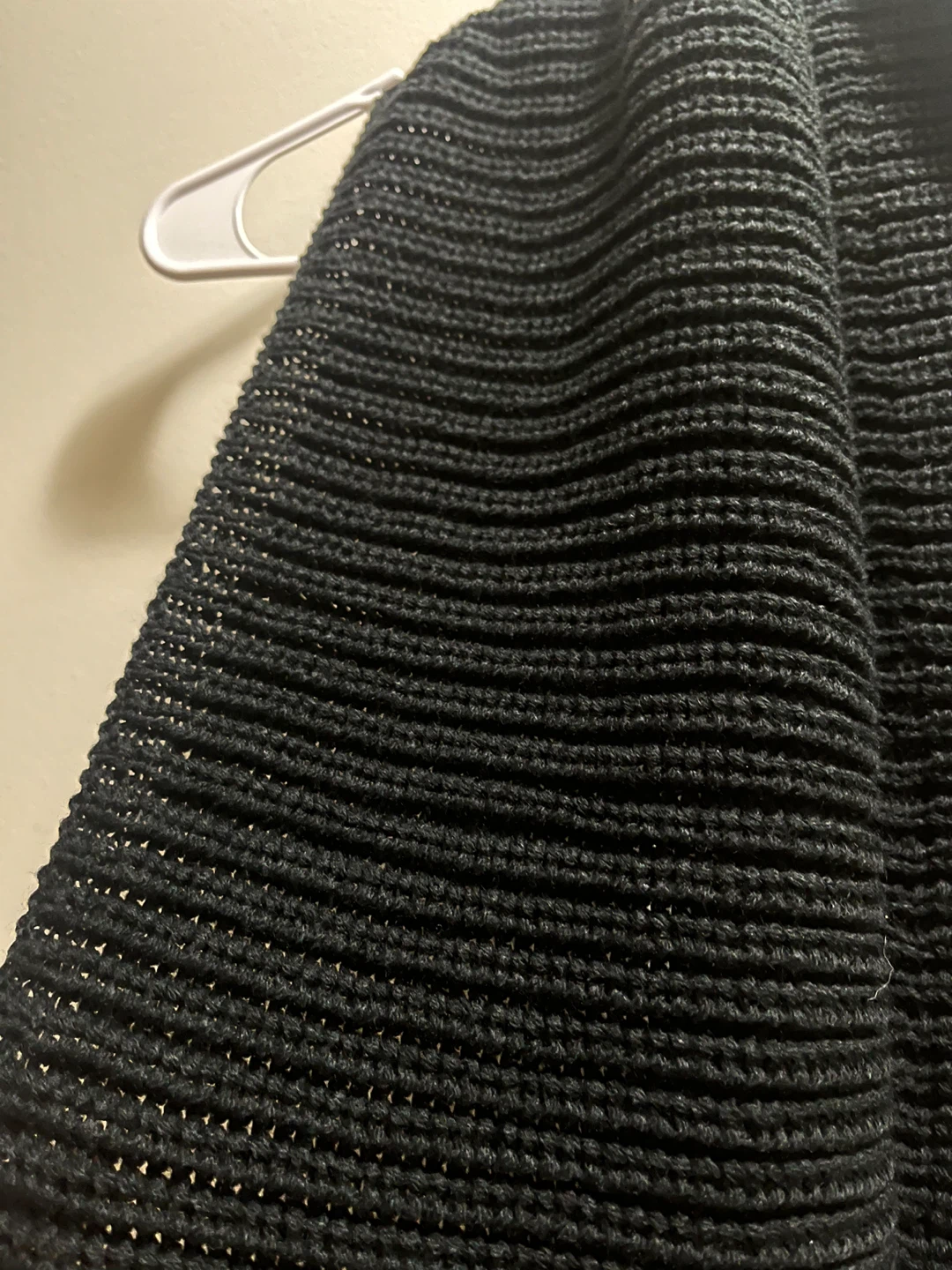 Knitted Black Warm Infinity Scarf - photo 4