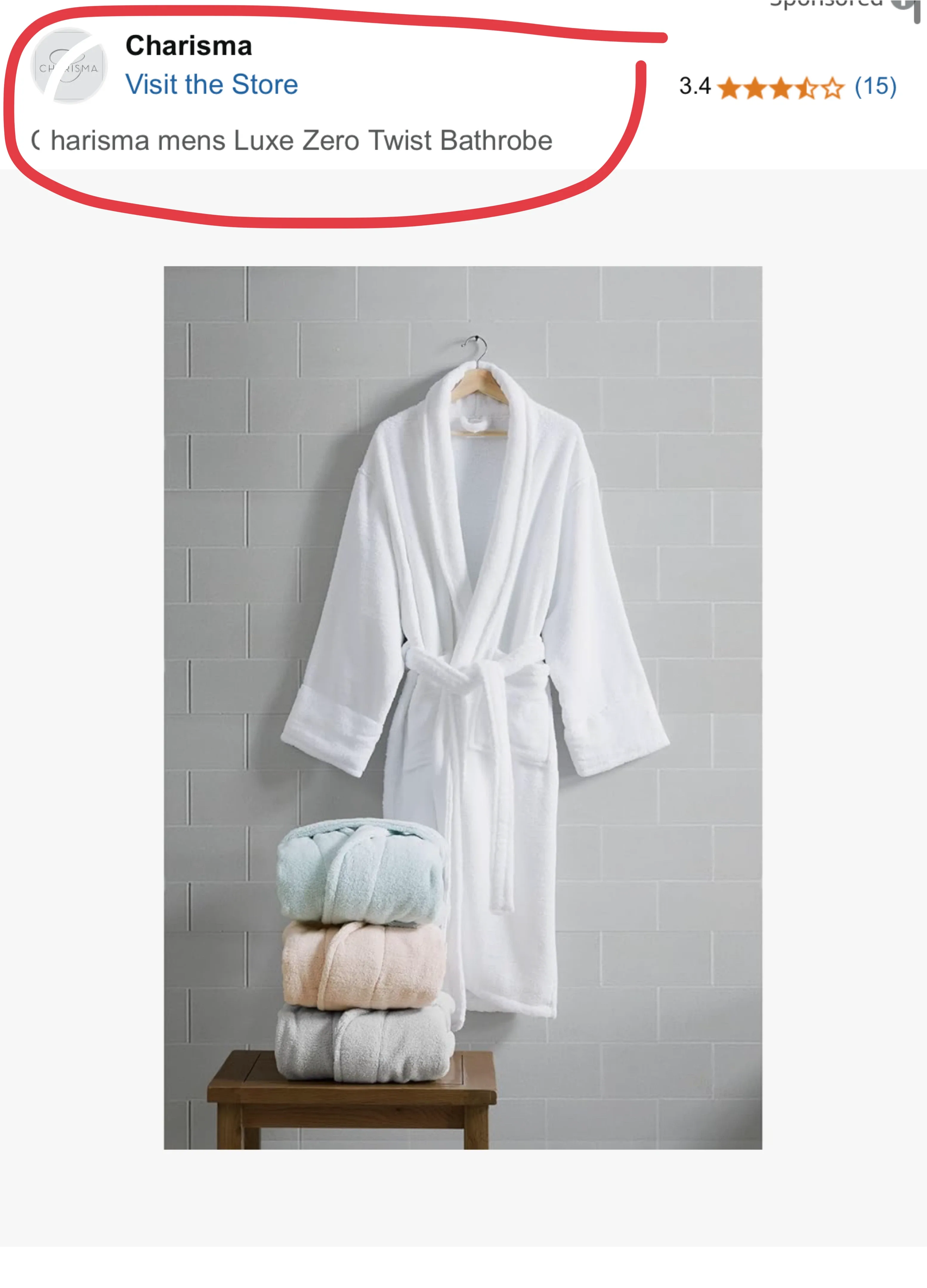 New Charisma Zero Twist Cotton Bathrobe L/XL image indicator(3)