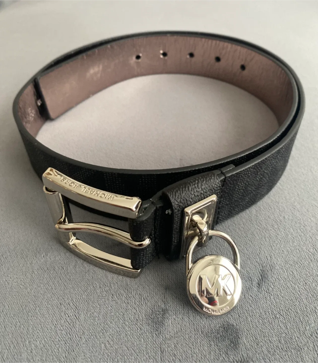 Michael Kors All Over Logo w/ MK Logo Charm Belt - M (34-38) thumbnail