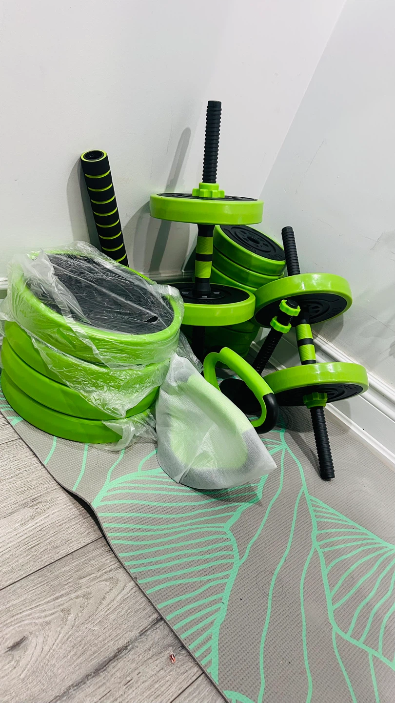 Adjustable Dumbbell Barbell Set - Green