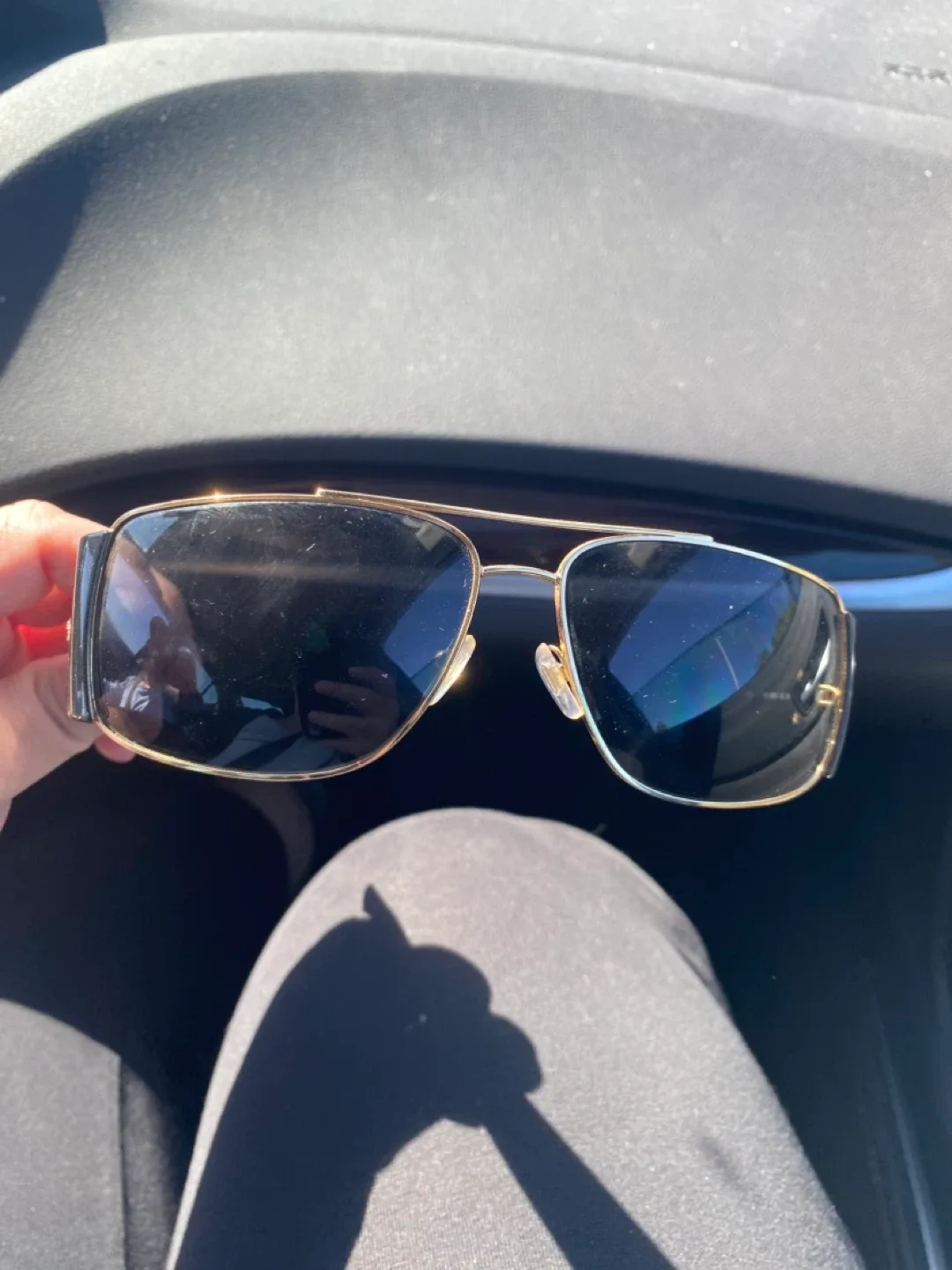 Versace Sunglasses Black and Gold very wide fit image indicator(2)