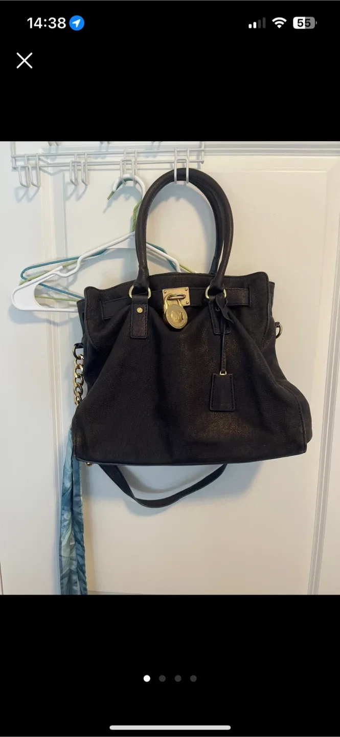 Michael Kors Black Leather Satchel image indicator(2)