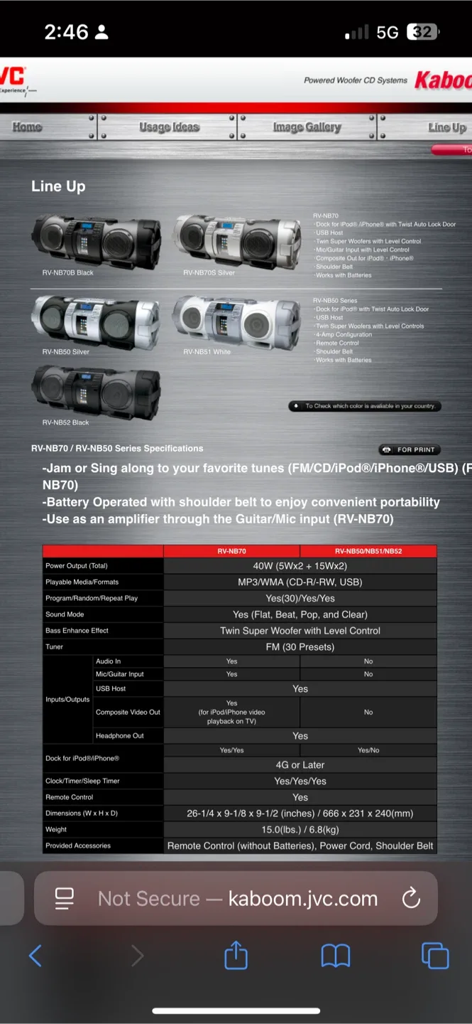 JVC RV-NB70 Powered Woofer CD System Boombox image indicator(10)