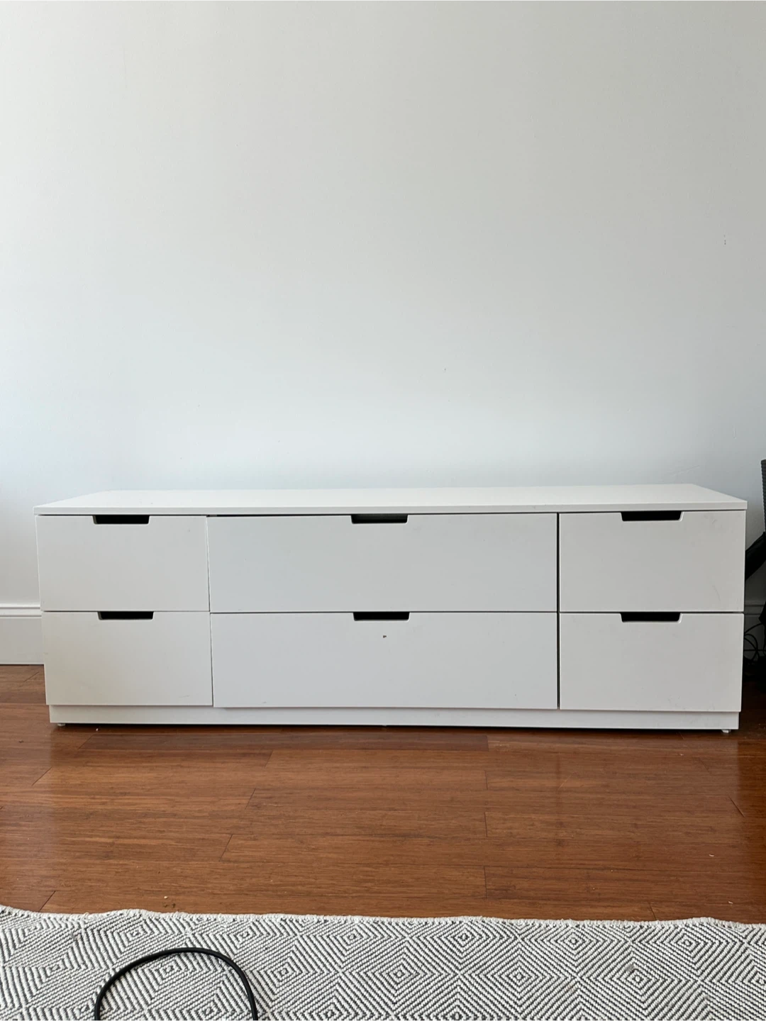 IKEA White 6-Drawer Dresser - 63x17x21H