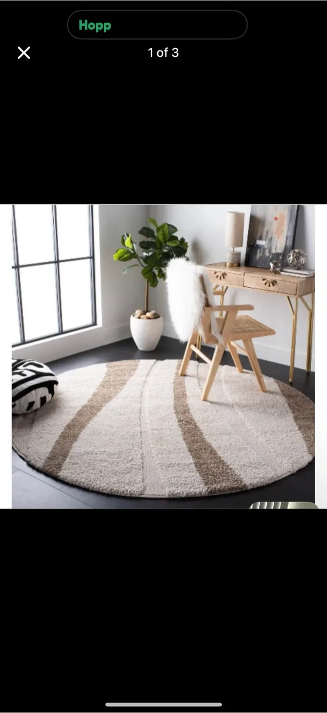 Hopp Rug Round Beige/Brown thumbnail