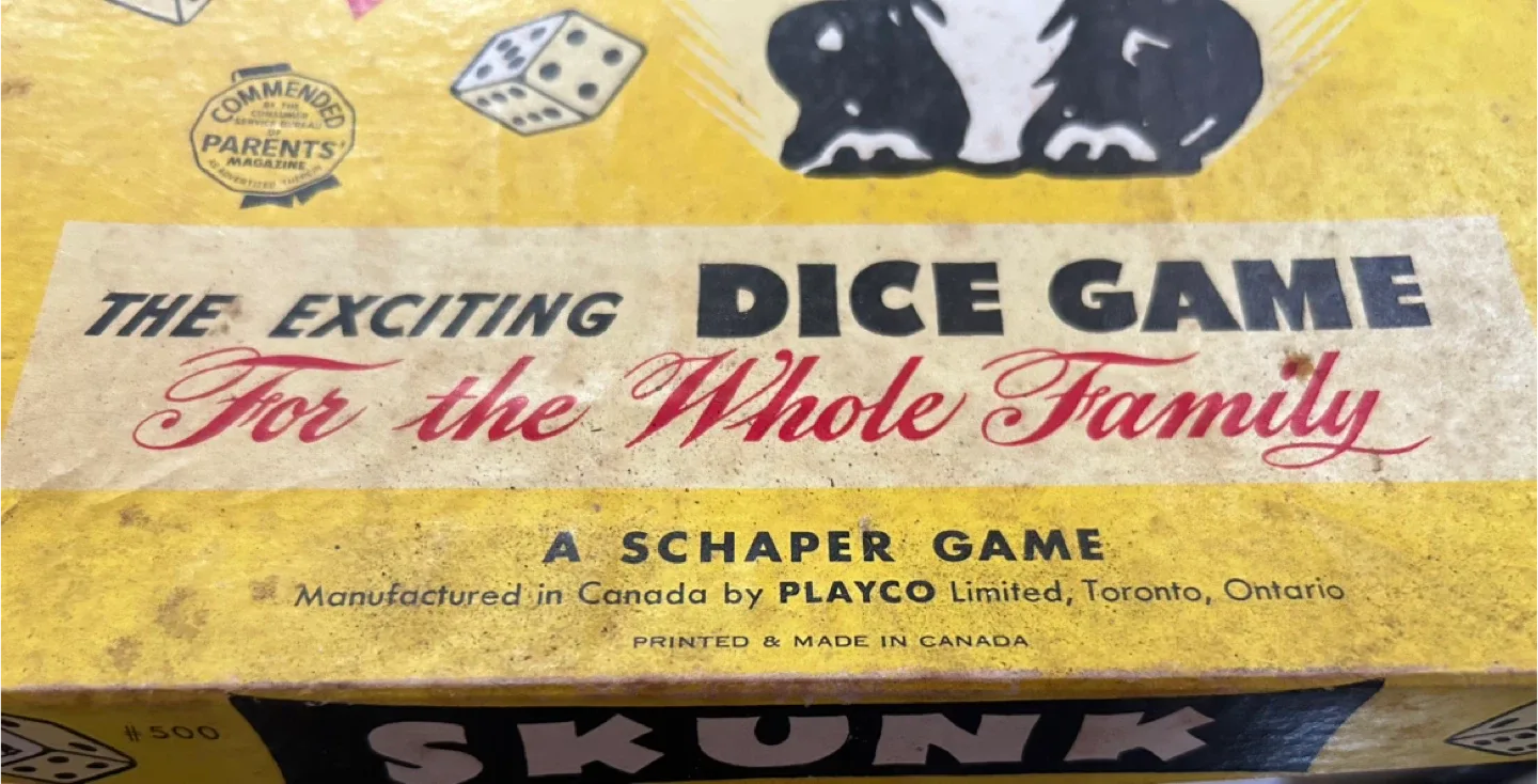 $2  Vintage MCM 1950's SKUNK DICE GAME Canada AS IS image indicator(9)