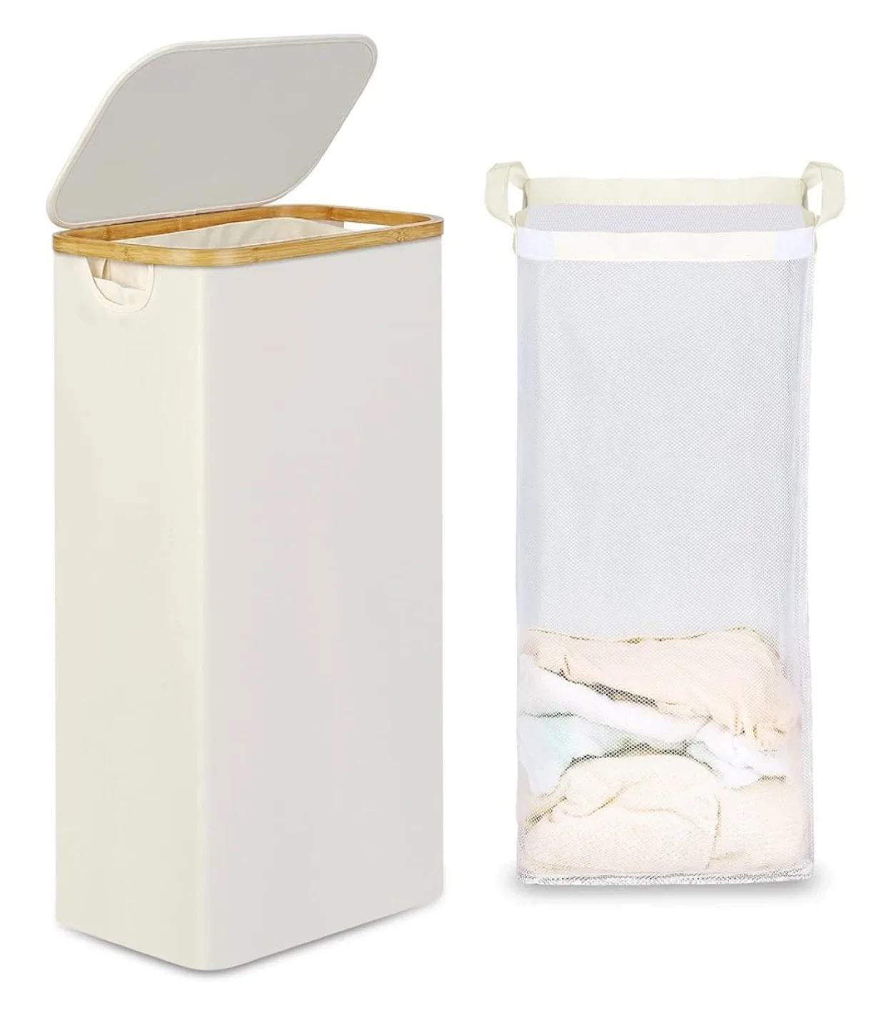 Laundry hamper with lid and removable bag