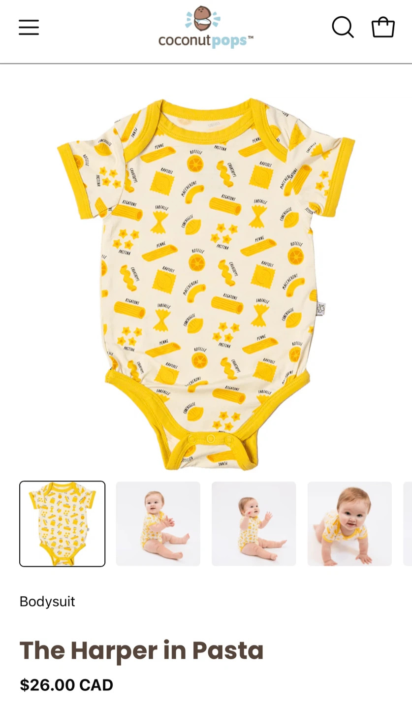 NEW Pasta Baby Onesie Bodysuit - Newborn - photo 5