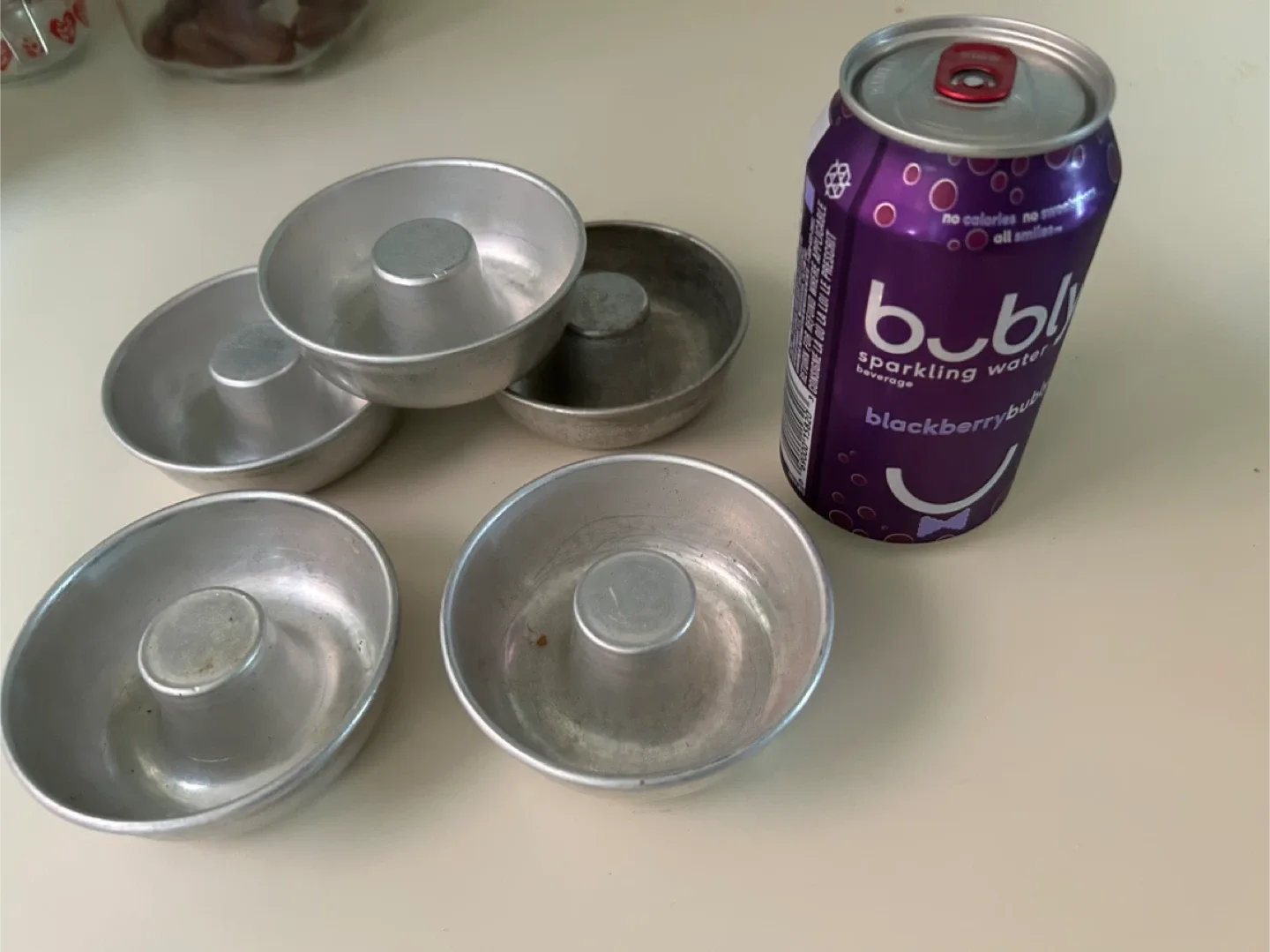 6 vintage small aluminum muffin cake jello molds Bundt image indicator(10)