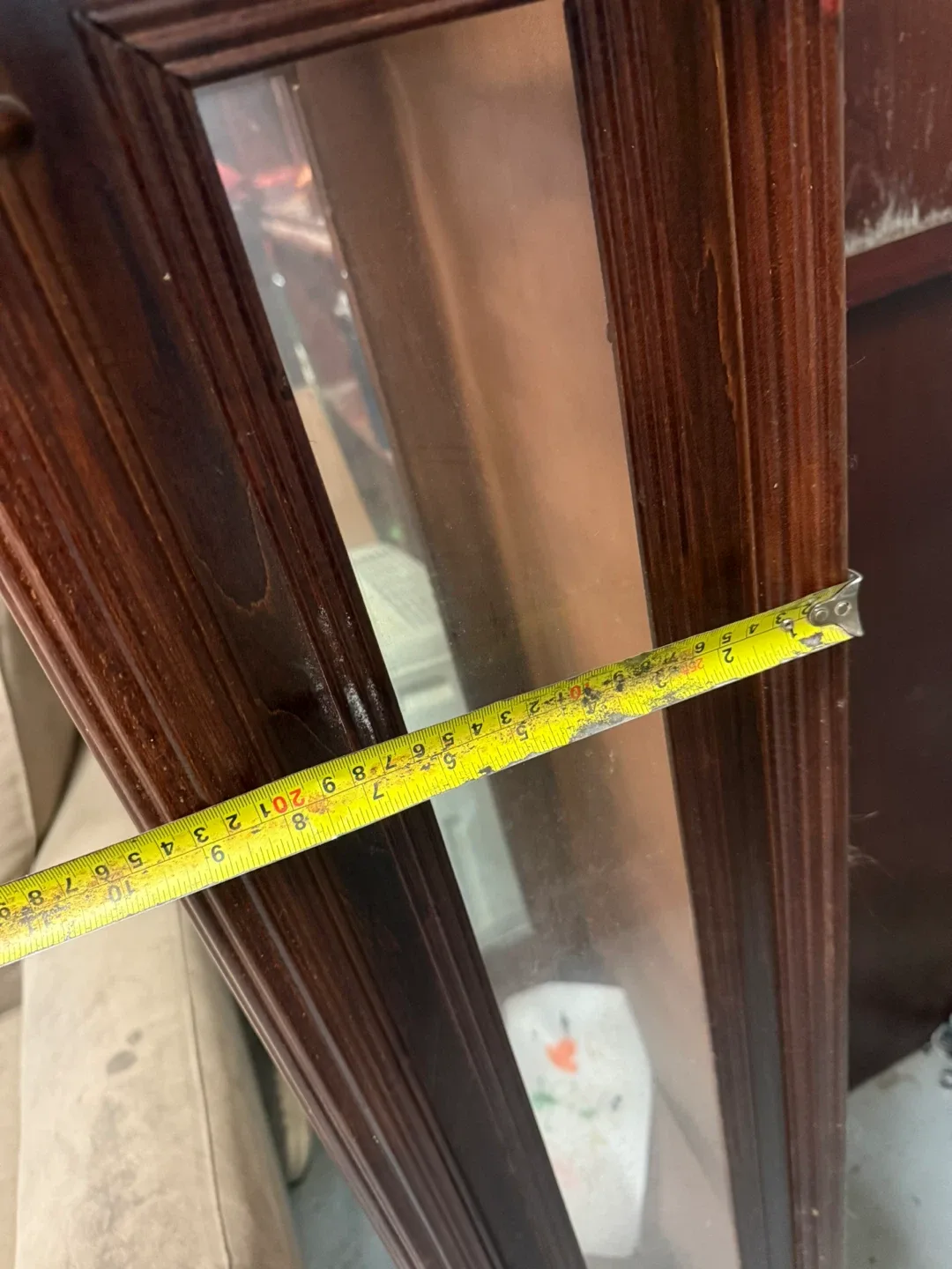 Antique Dark Wood Display Cabinet image indicator(4)