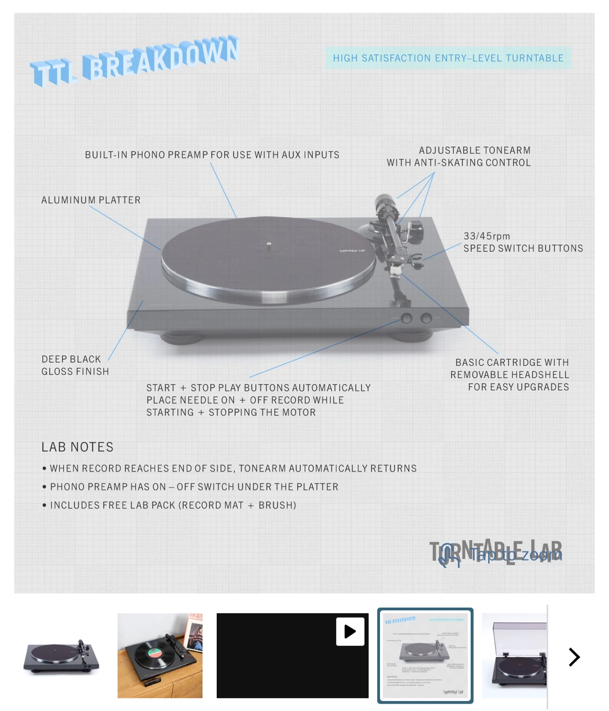 Denon DP-300F Fully Automatic Stereo Turntable - photo 4