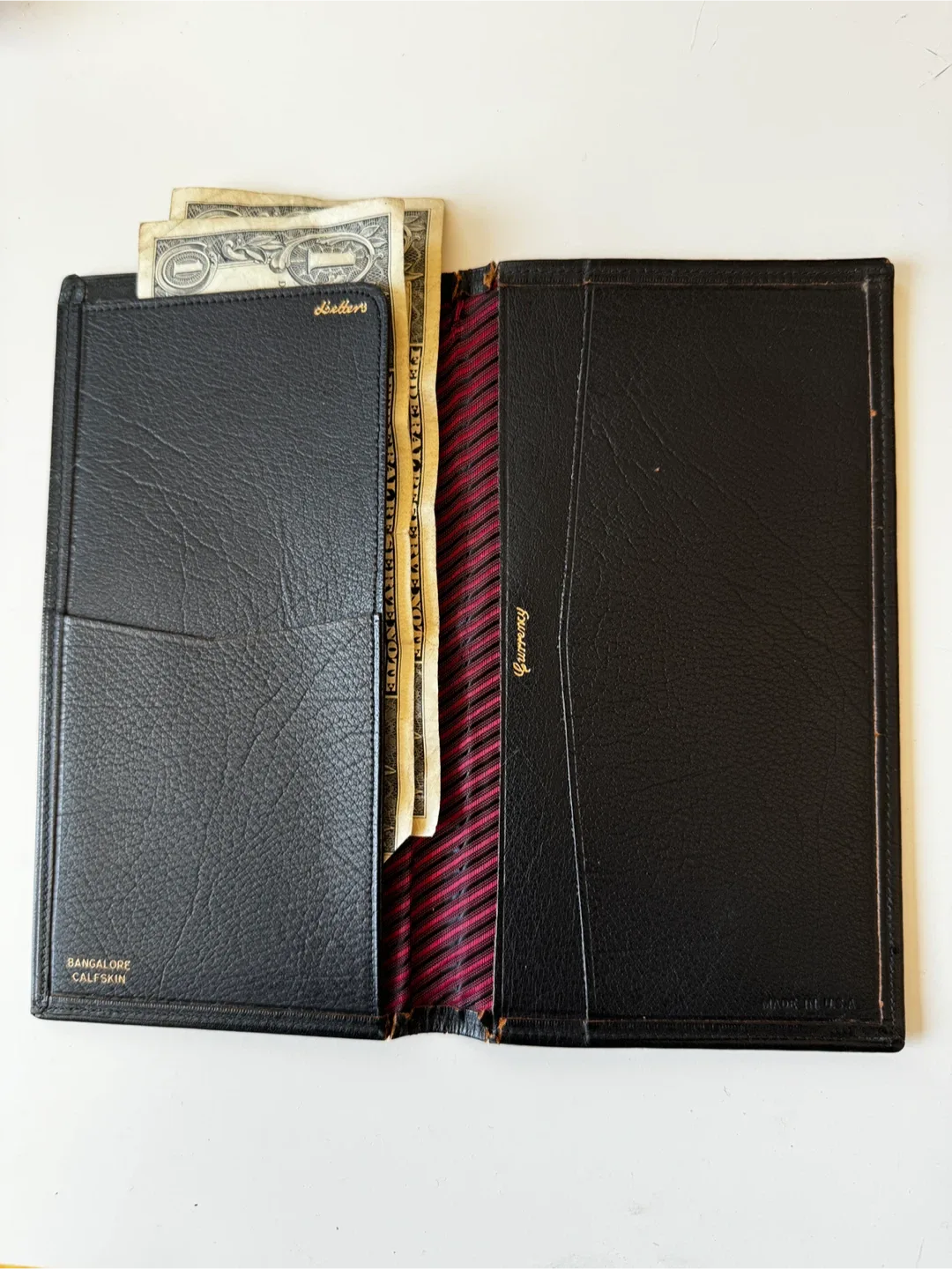 Vintage Leather Currency & Letters Holder thumbnail