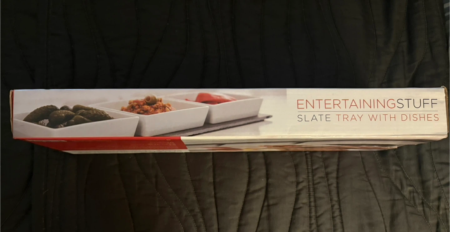 Entertaining Stuff Slate Tray with Dishes - New - photo 2