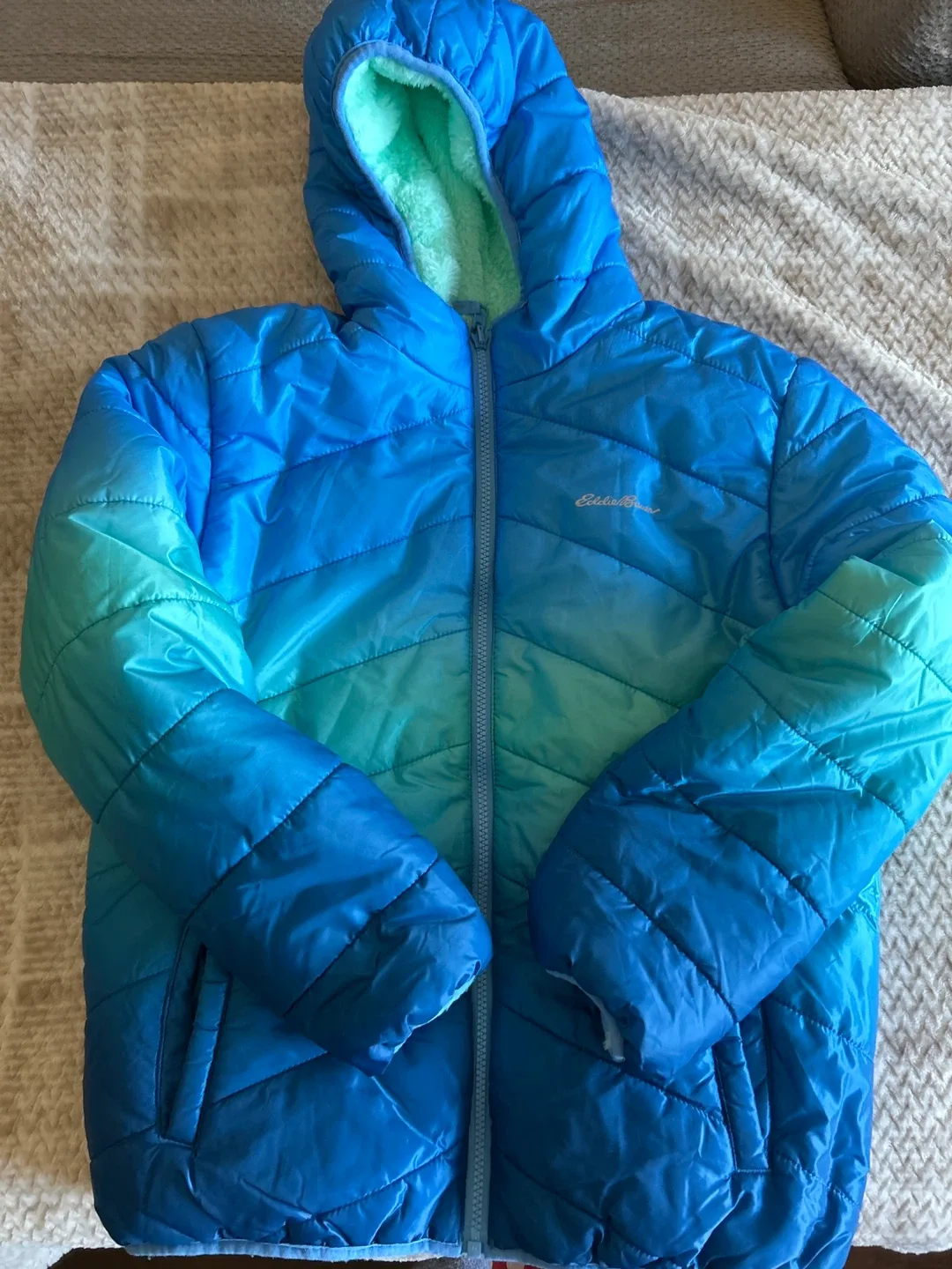 Eddie Bauer Girls' Puffer Jacket - Blue Ombre thumbnail