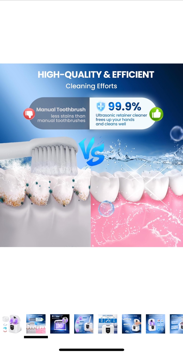 Ultrasonic Retainer Cleaner Machine - Dental Cleaning Pod - photo 2