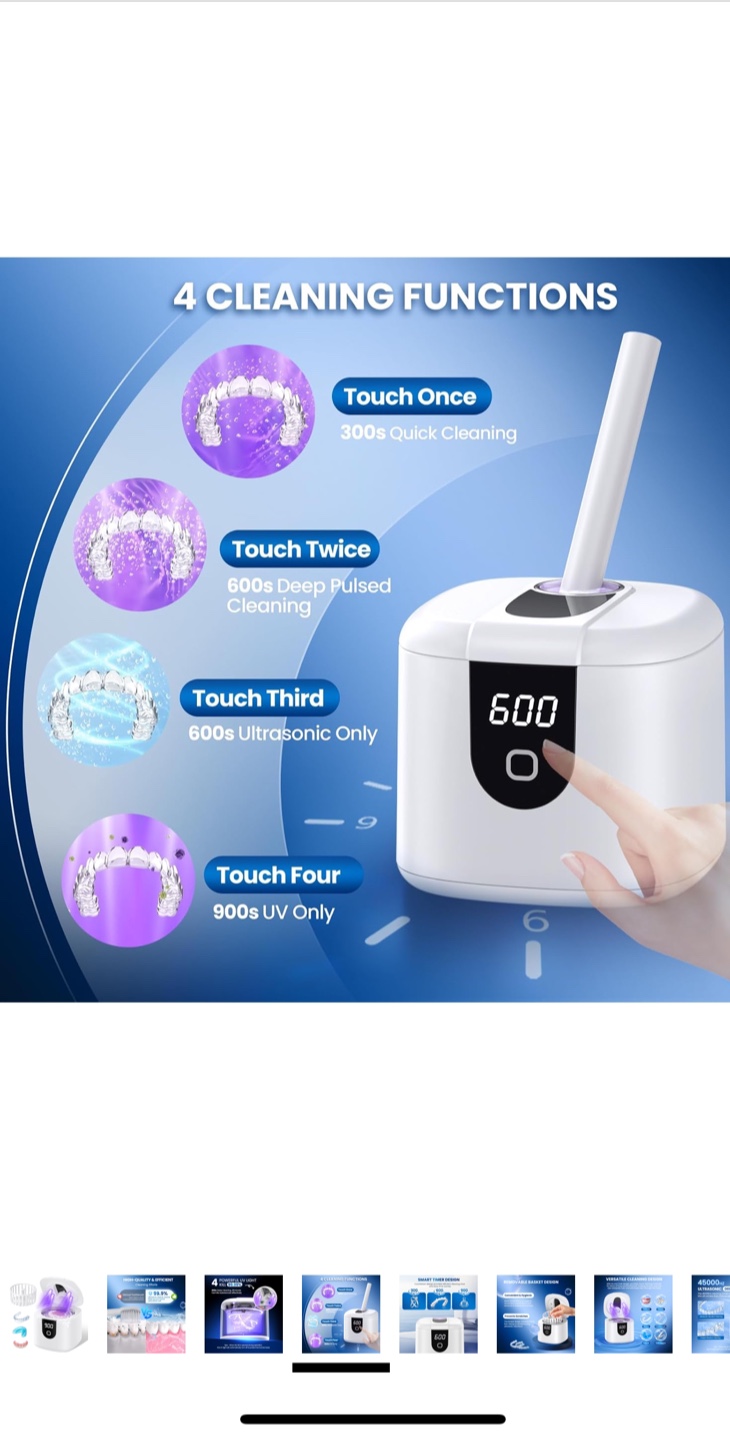 Ultrasonic Retainer Cleaner Machine - Dental Cleaning Pod - photo 4