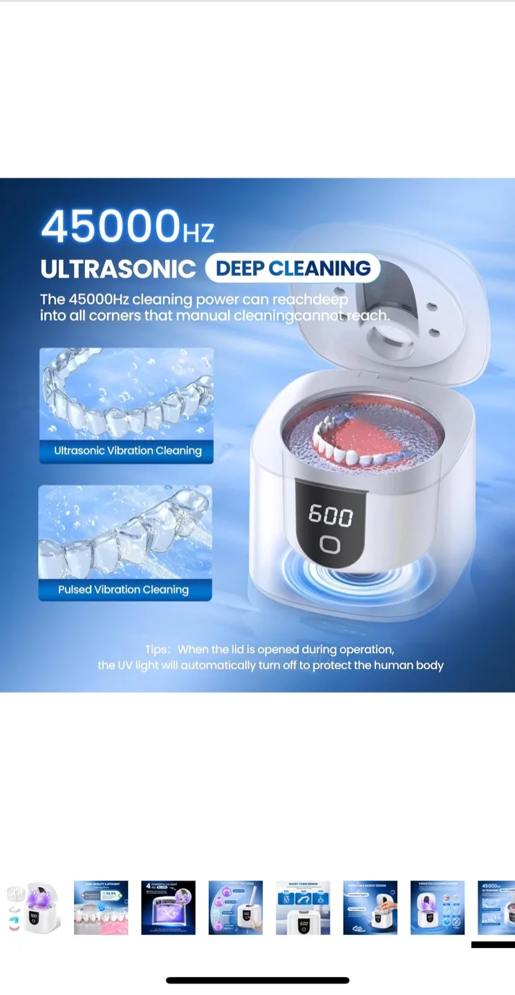 Ultrasonic Retainer Cleaner Machine - Dental Cleaning Pod image indicator(8)