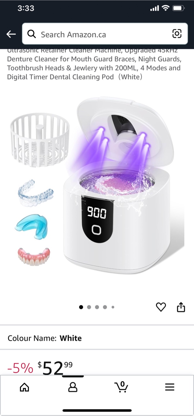 Ultrasonic Retainer Cleaner Machine - Dental Cleaning Pod