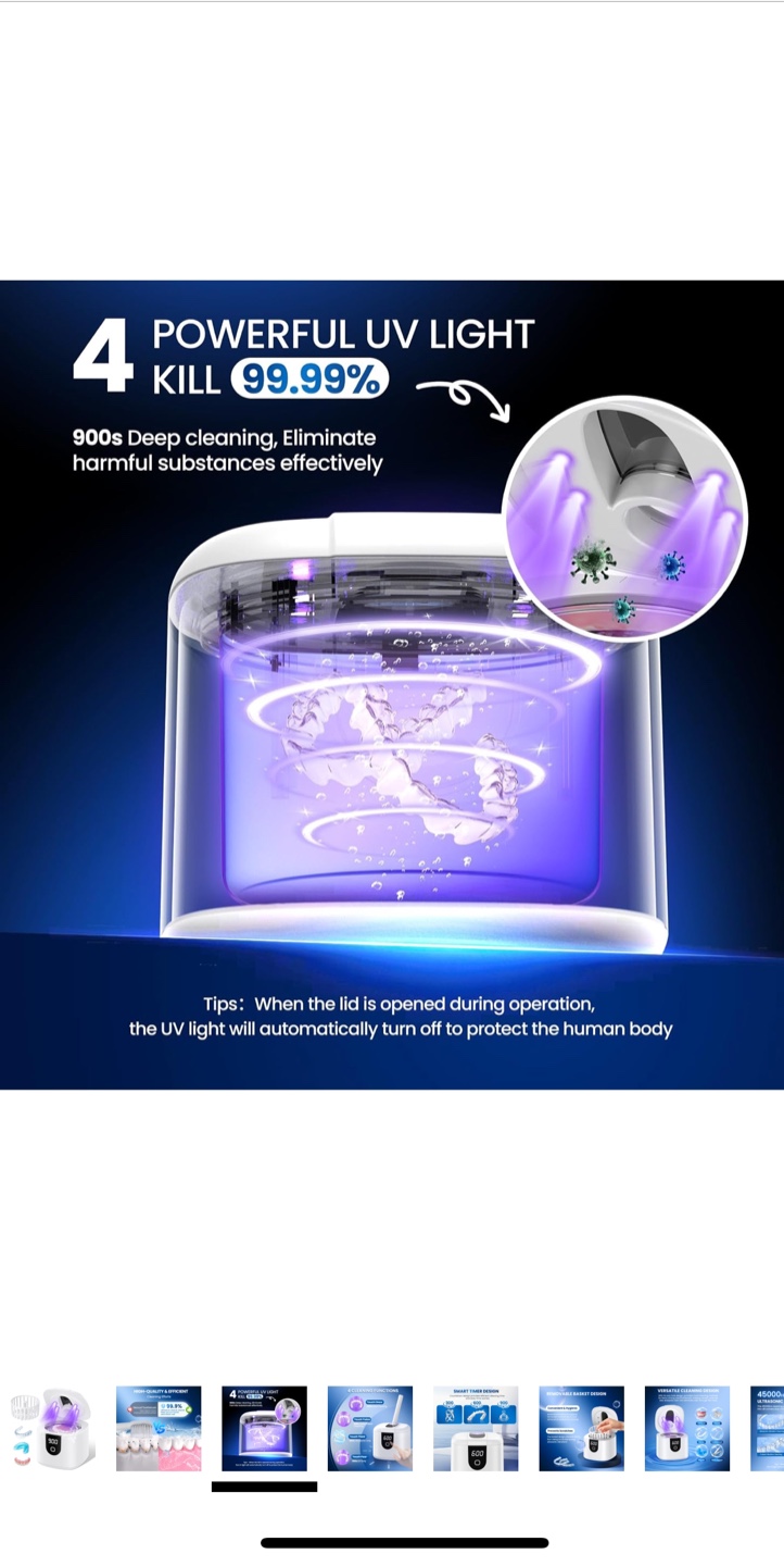Ultrasonic Retainer Cleaner Machine - Dental Cleaning Pod - photo 3