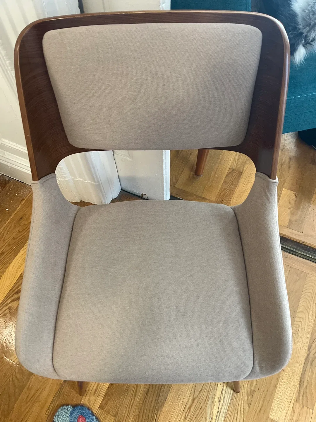 Modern Accent Chair - Wood & Beige image indicator(3)