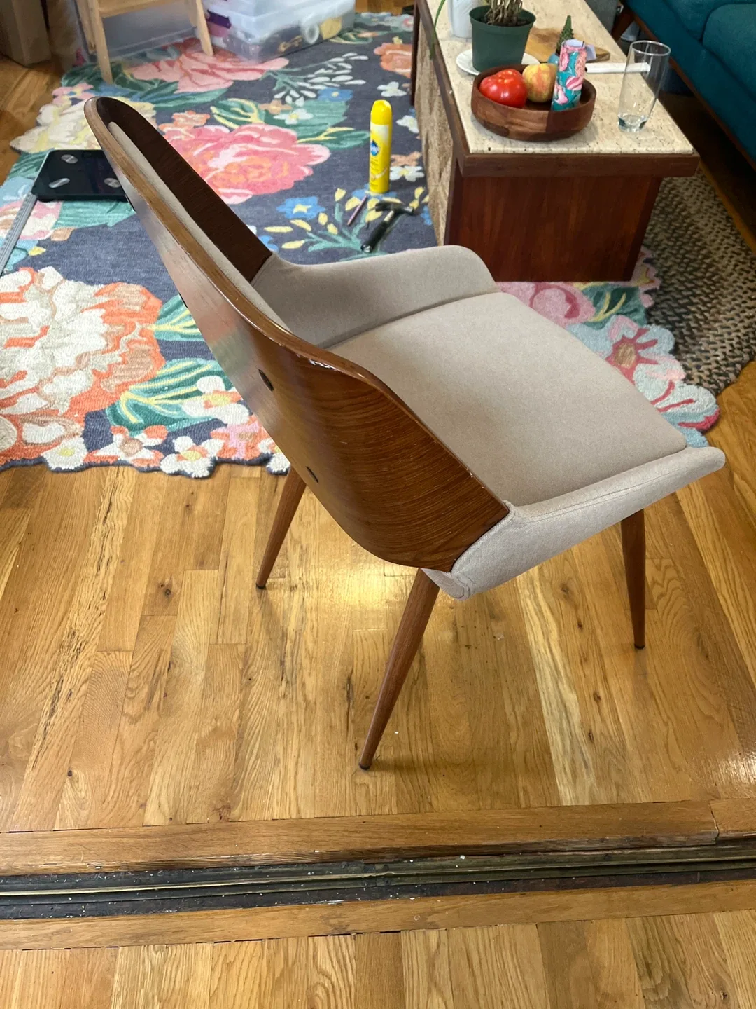 Modern Accent Chair - Wood & Beige image indicator(6)