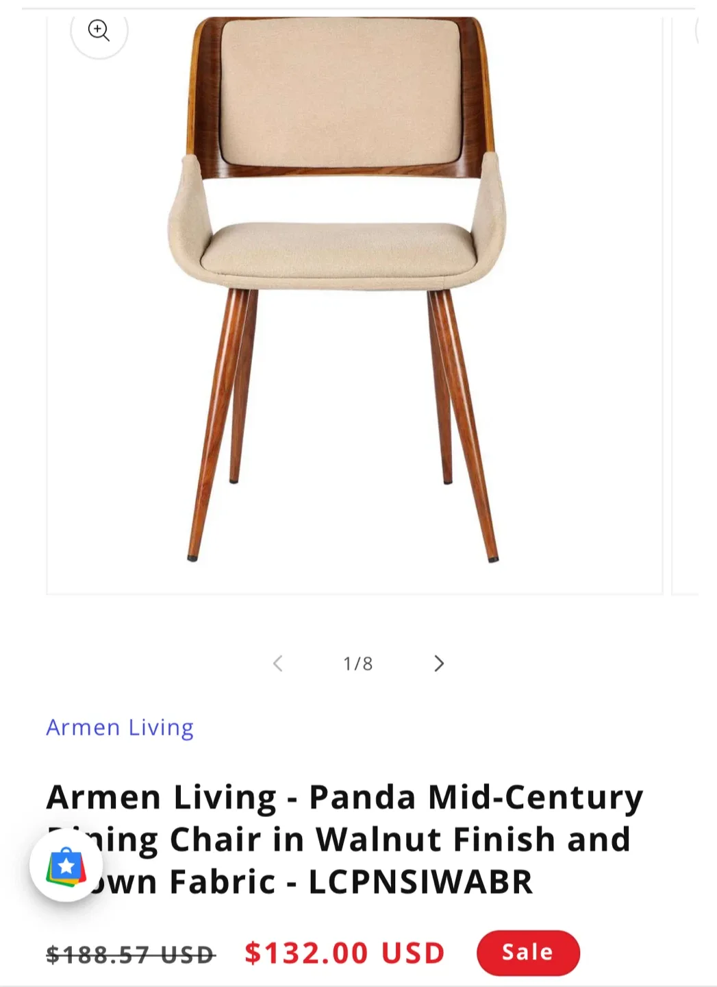 Modern Accent Chair - Wood & Beige image indicator(9)