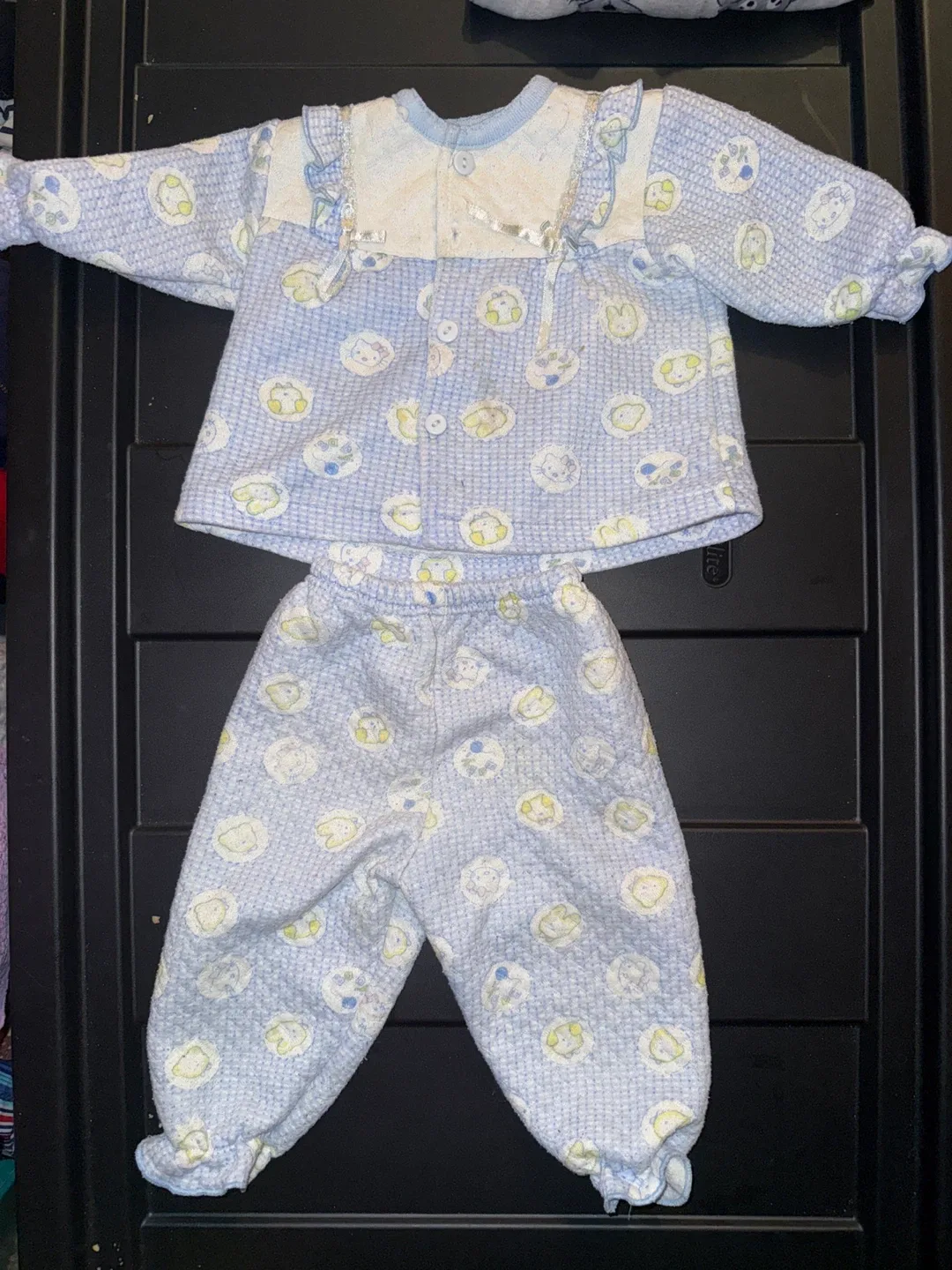 Baby Pajama Set - Blue with Cute Animal Pattern thumbnail