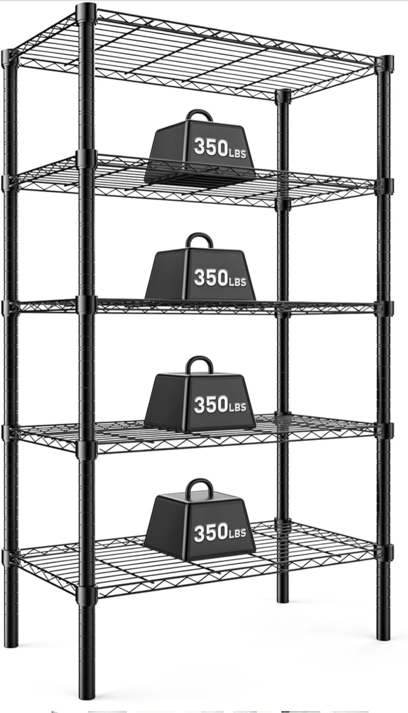 Black Wire Shelving Unit - 5 Tier
