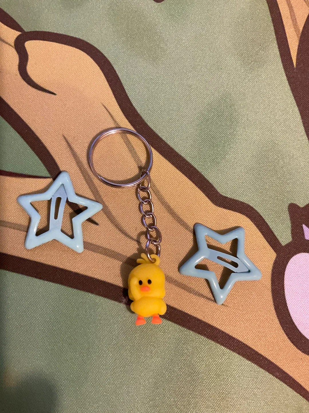 Cute Yellow Chick Keychain & Star Hair Clips thumbnail