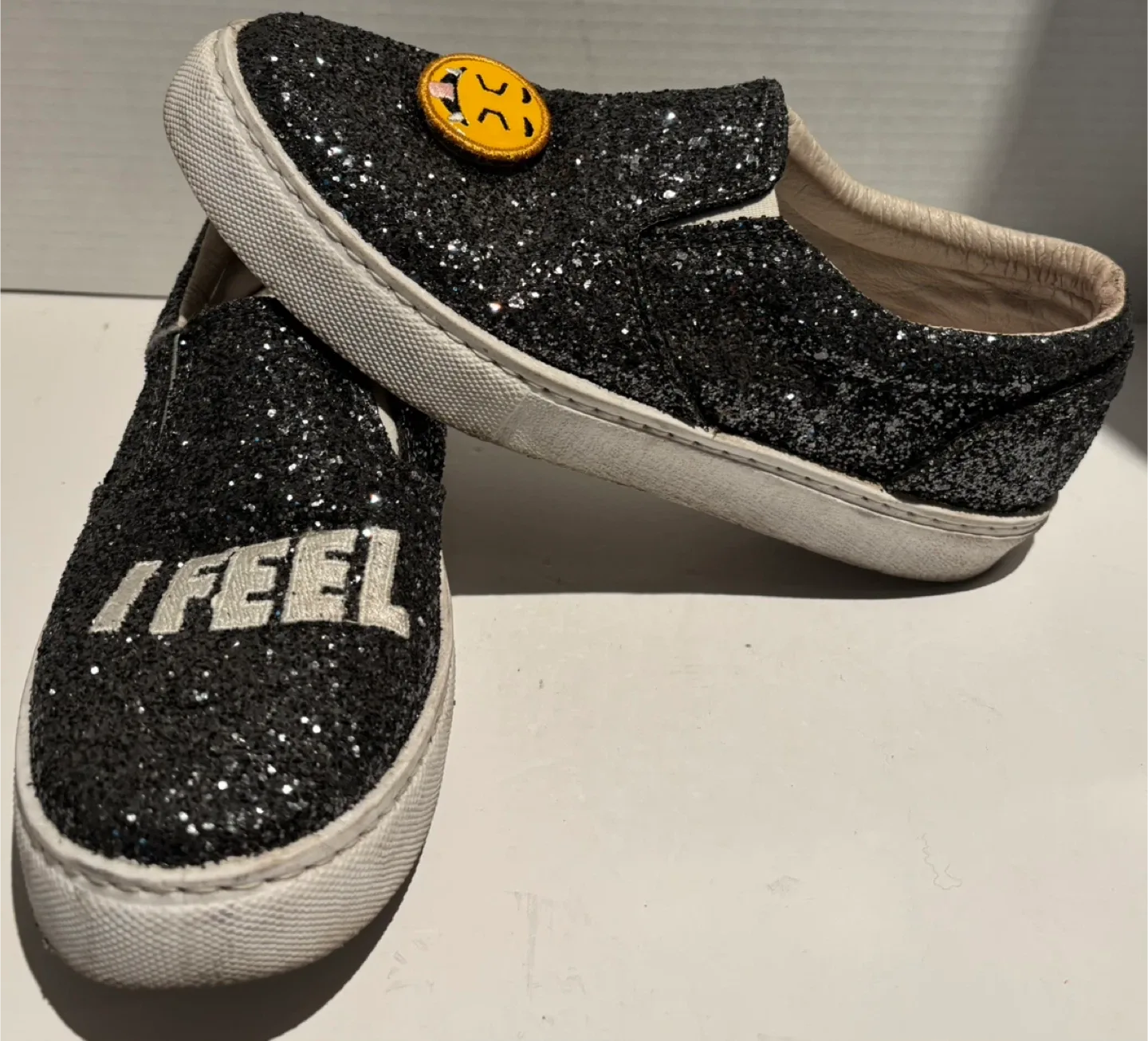 Chiara Ferragni Glitter Slip-on Sneakers, Size 8 thumbnail
