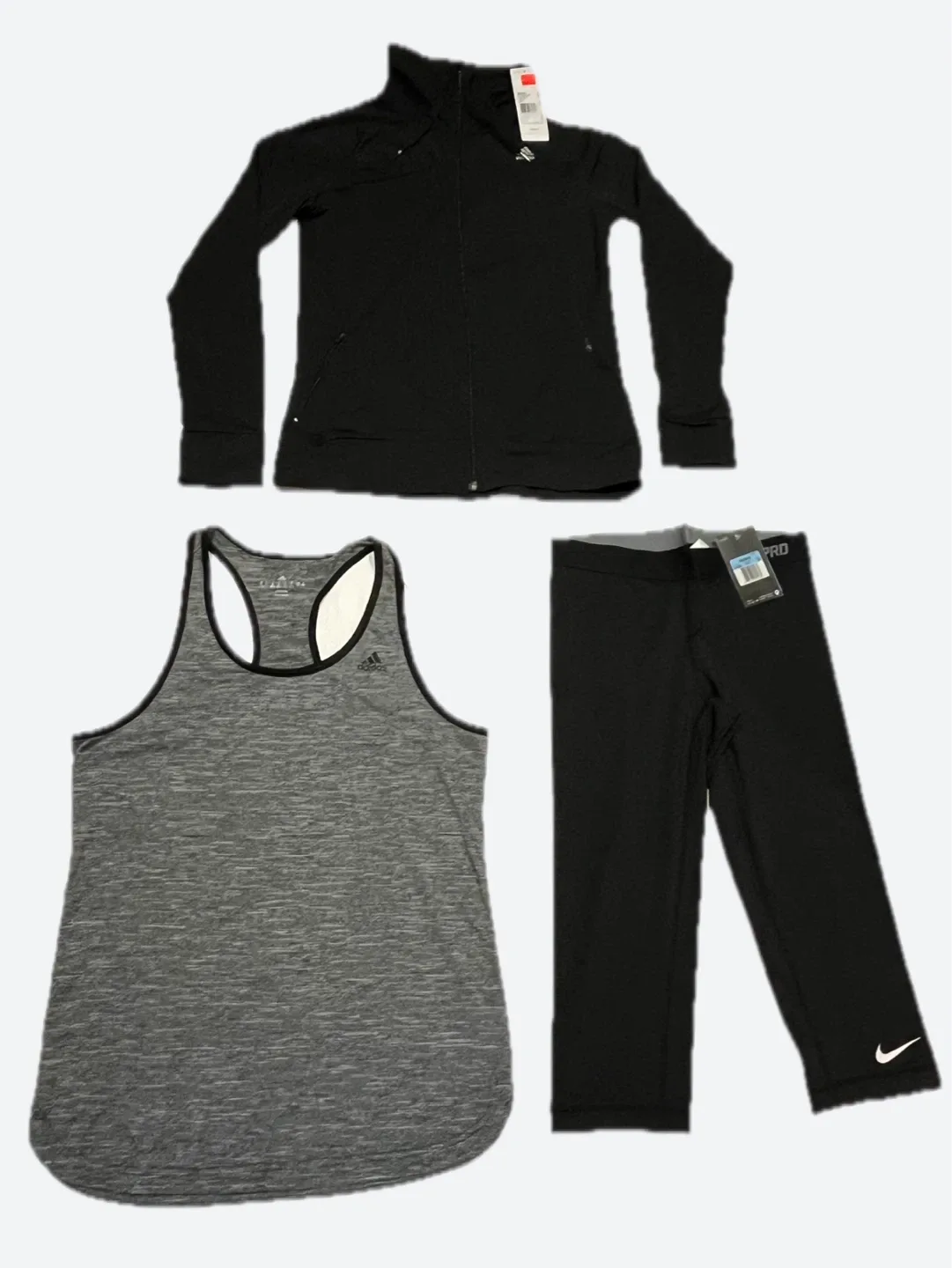Fitness bundle: Adidas Tank Top & Jacket, Nike Capri Set thumbnail