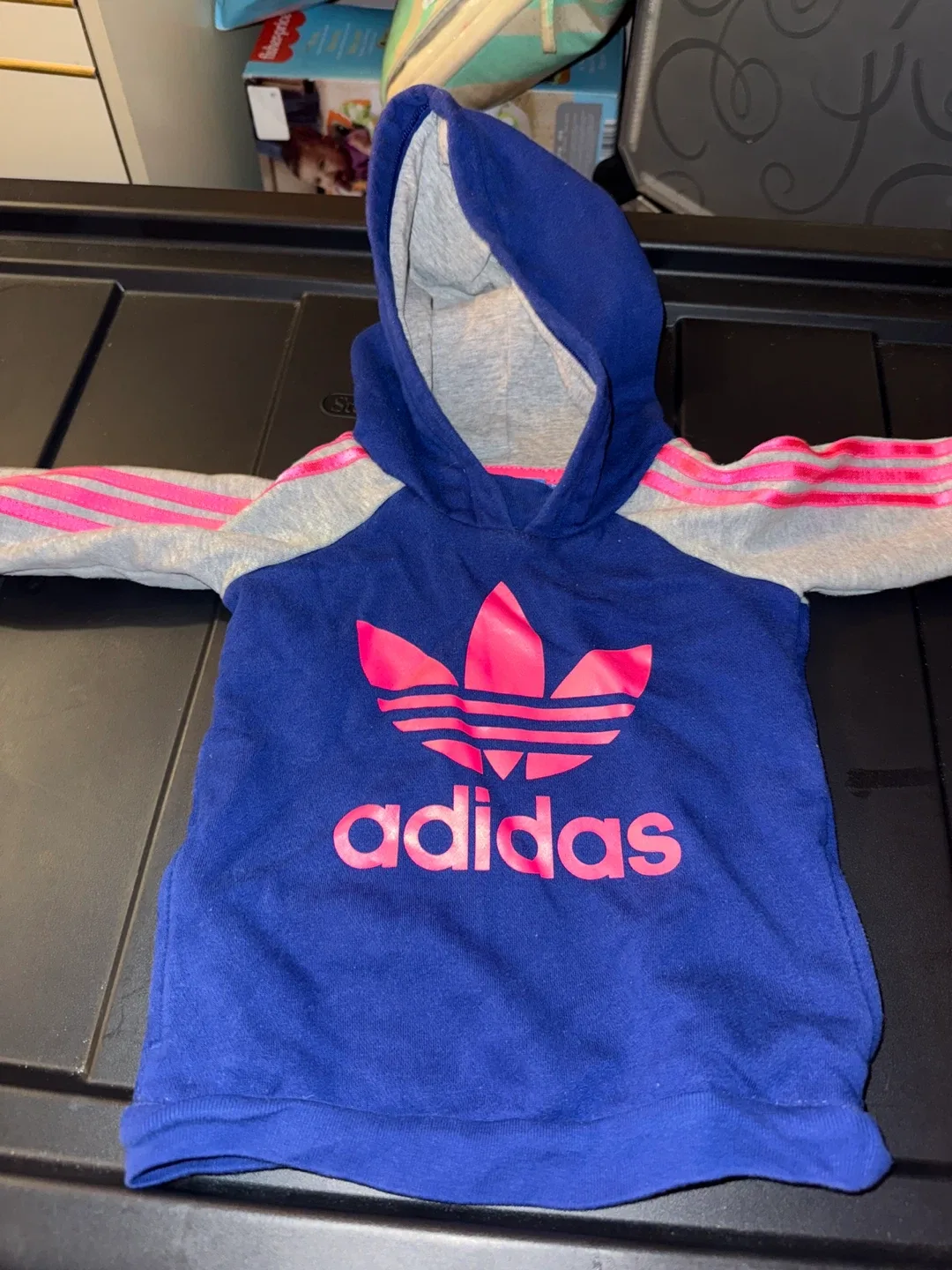 Adidas Kids Hoodie - Blue & Pink thumbnail