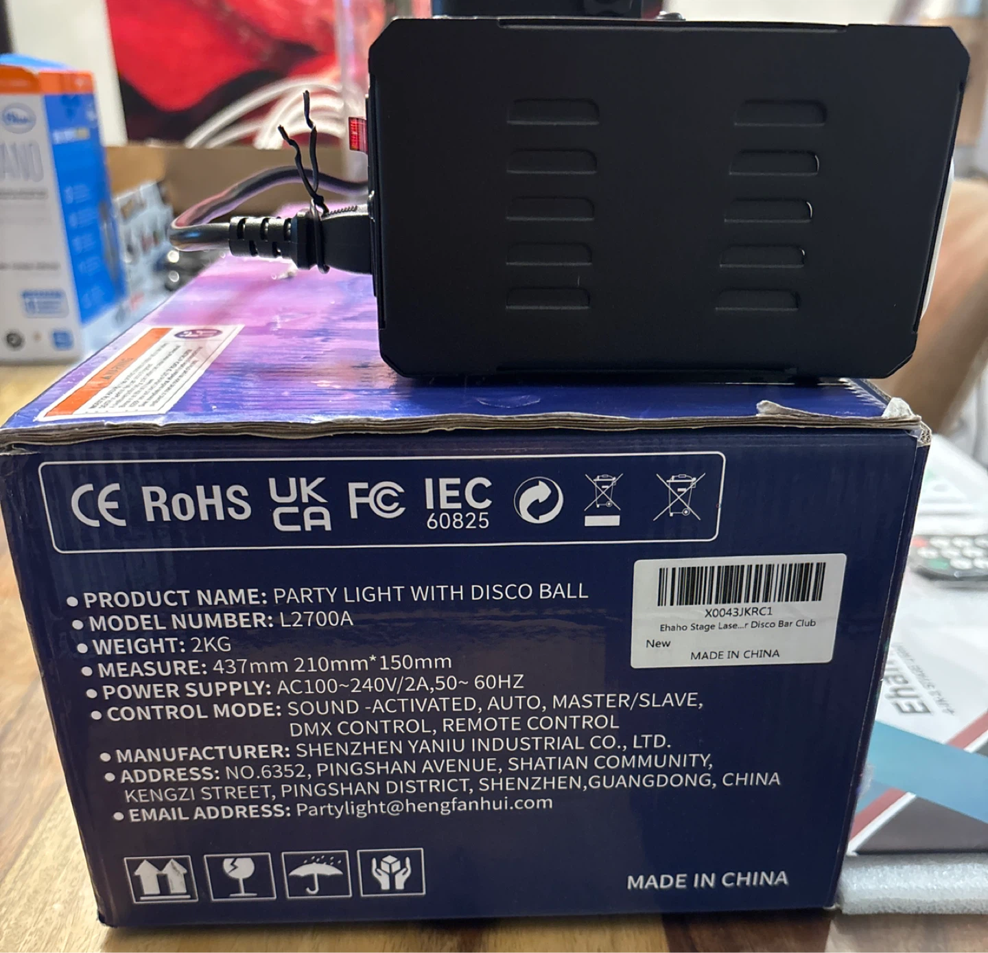 Ehaho Party Light with Disco Ball L2700A - New! - photo 3