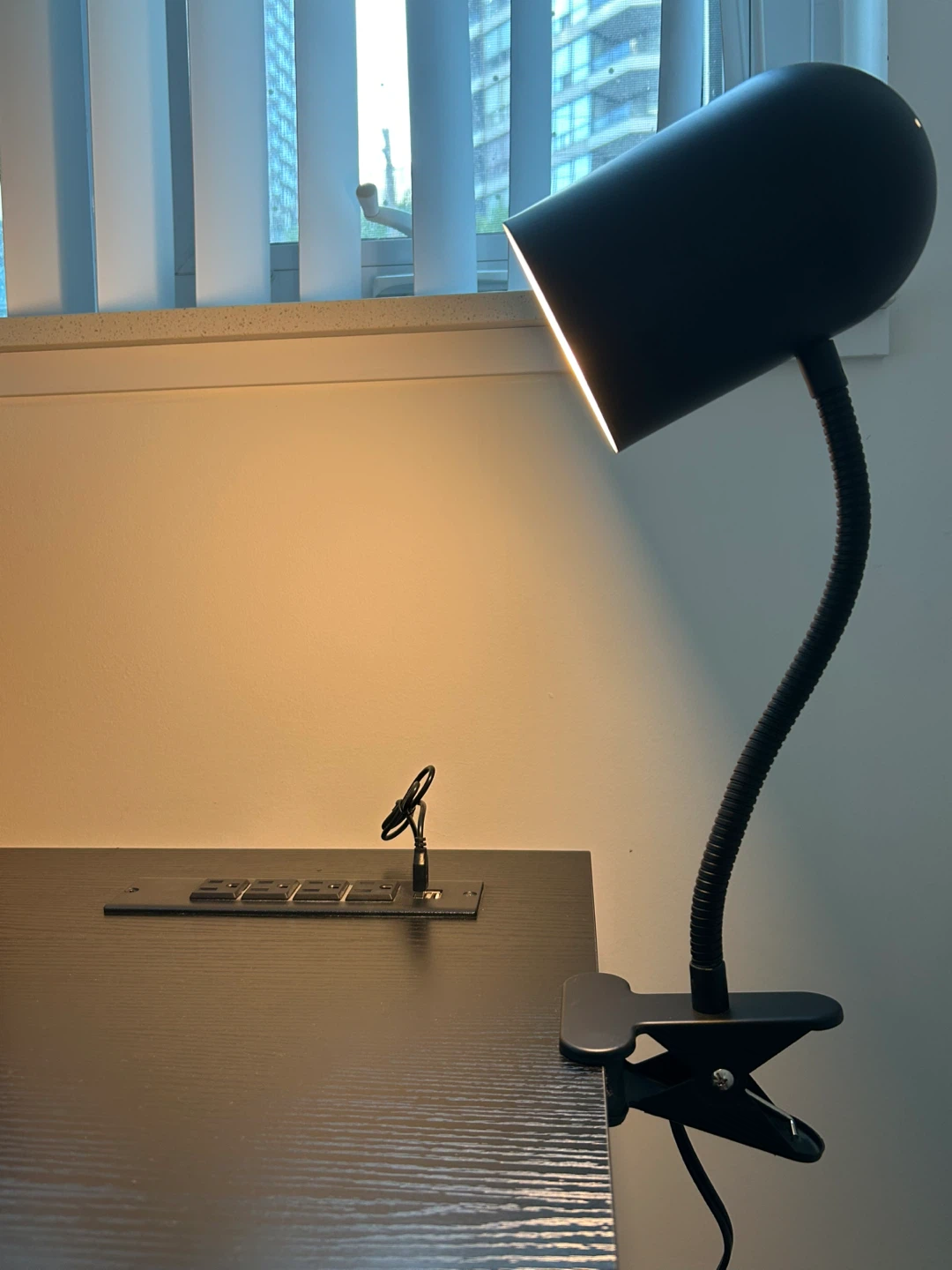 Black Clip-On Desk Lamp