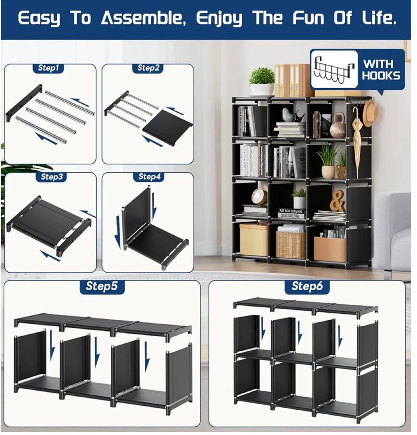 Black 12-Cube Storage Shelf Organizer (BRANDNEW ) image indicator(5)