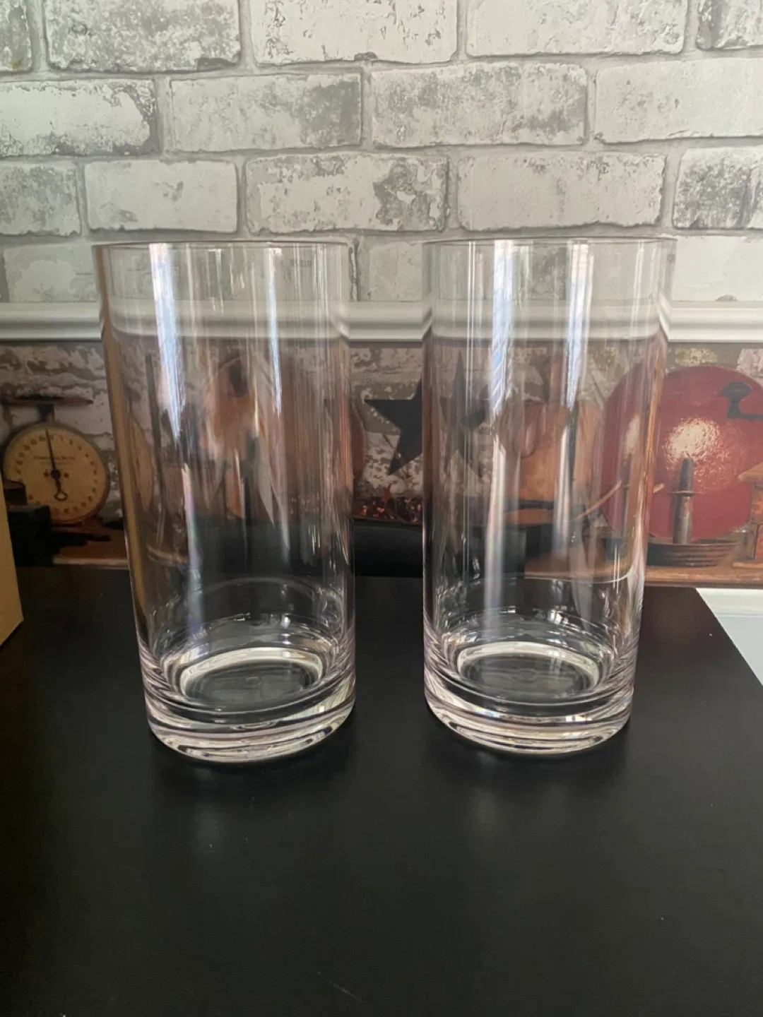 NEW! Pair of Round Clear Vases in box! thumbnail