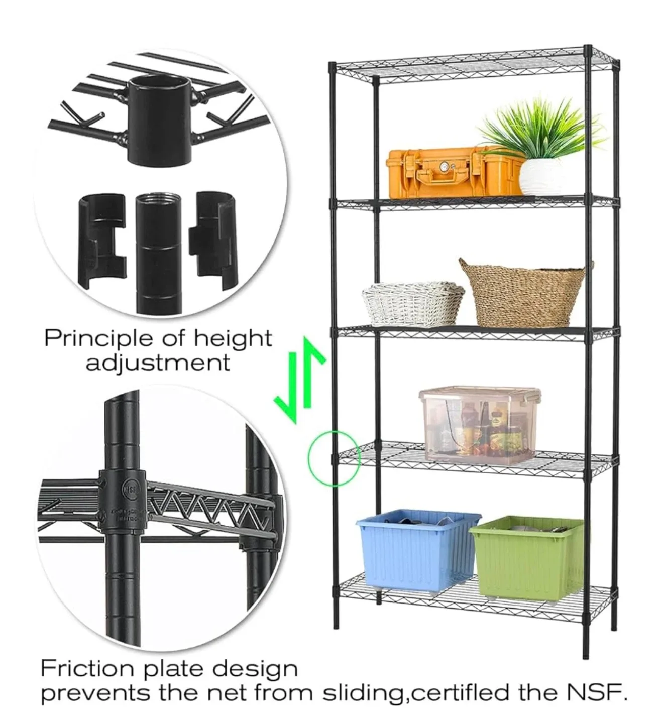 5-Tier Wire Shelving Unit 72"x36"x14" (BRANDNEW) image indicator(3)