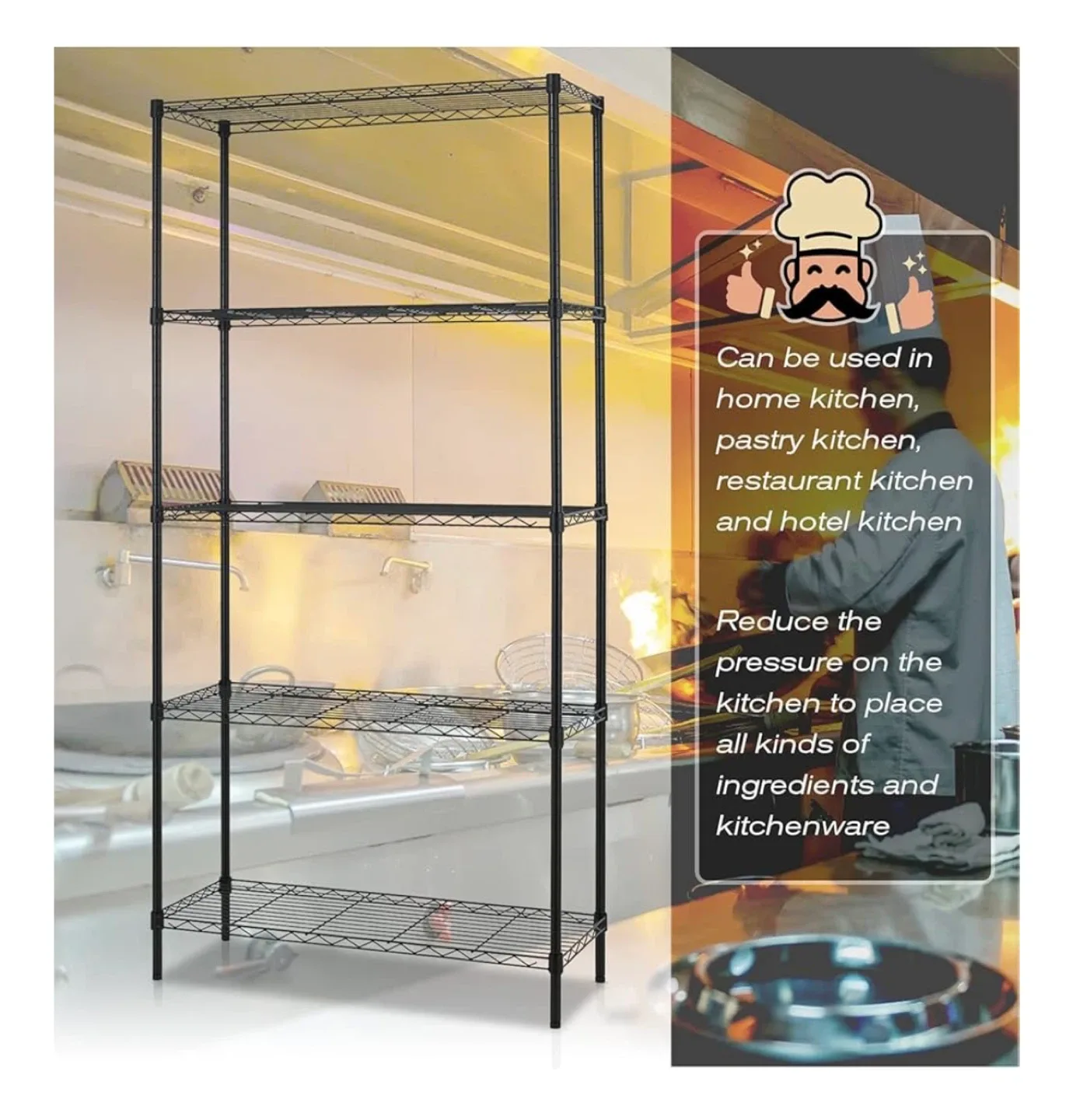 5-Tier Wire Shelving Unit 72"x36"x14" (BRANDNEW) image indicator(5)