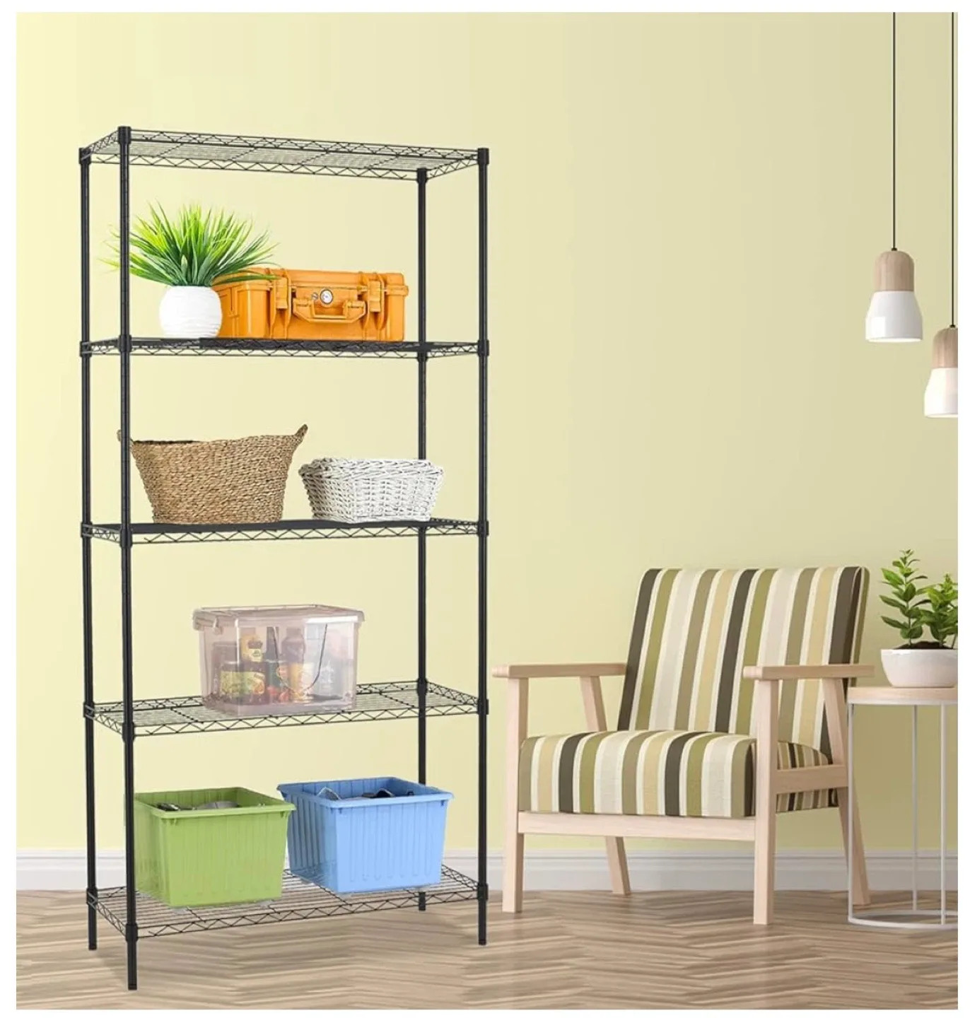 5-Tier Wire Shelving Unit 72"x36"x14" (BRANDNEW) image indicator(7)