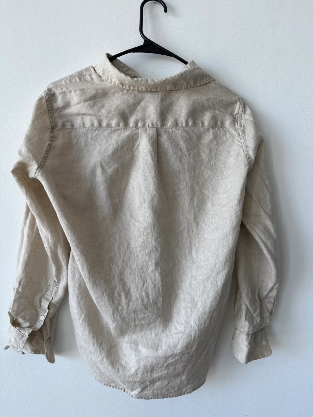 Uniqlo Linen Blend Long Sleeve Shirt - Beige - photo 2