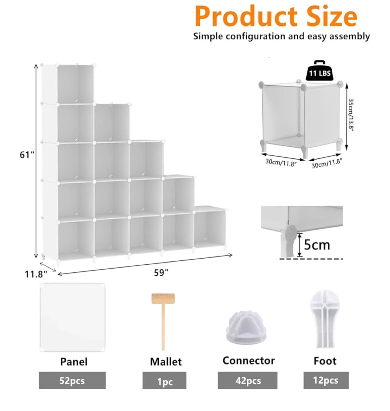 Modular Cube Storage Shelf - White (brandnew) image indicator(3)