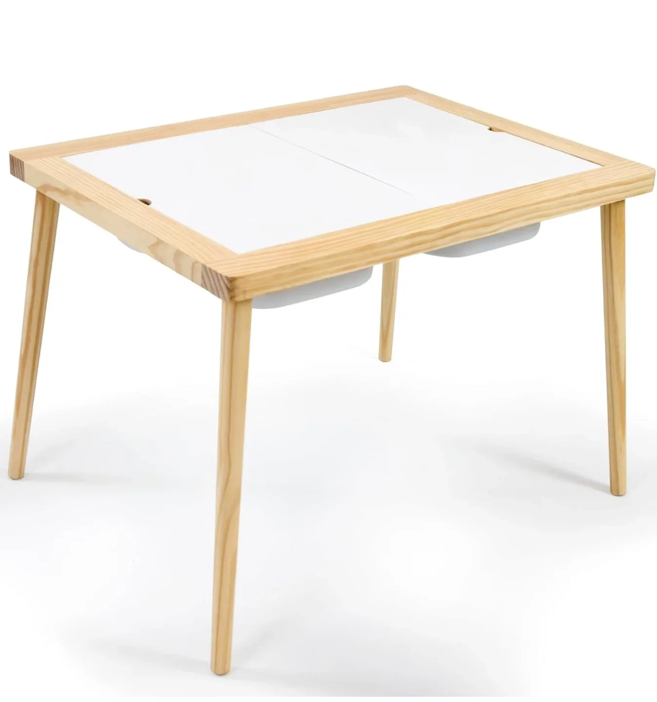 Kids Double-Sided Easel Table with Chair - Birch Wood image indicator(7)