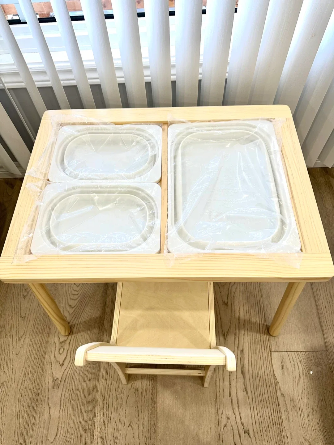 Kids Double-Sided Easel Table with Chair - Birch Wood image indicator(8)