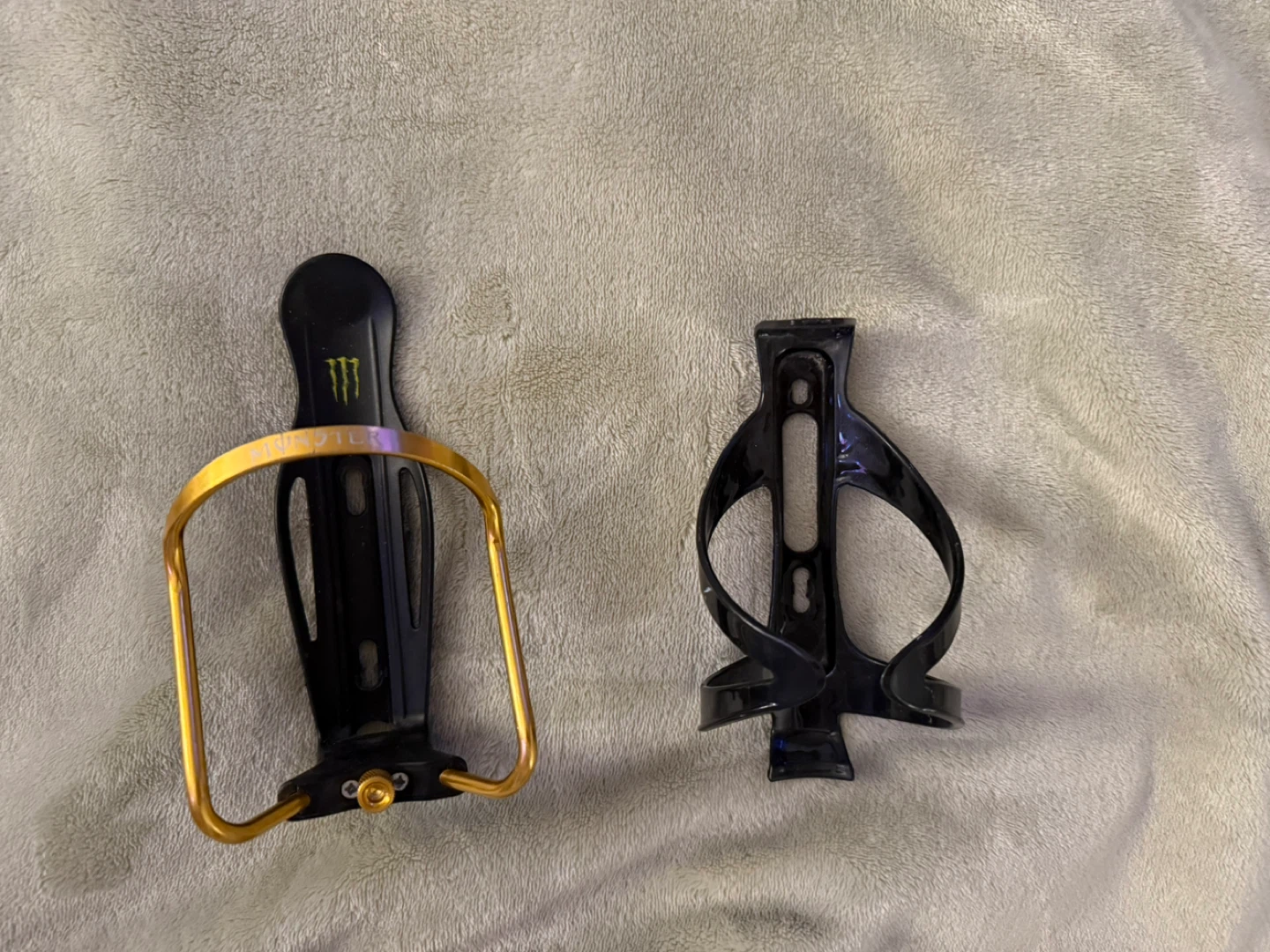 Bike Water Bottle Cages - Black & Gold