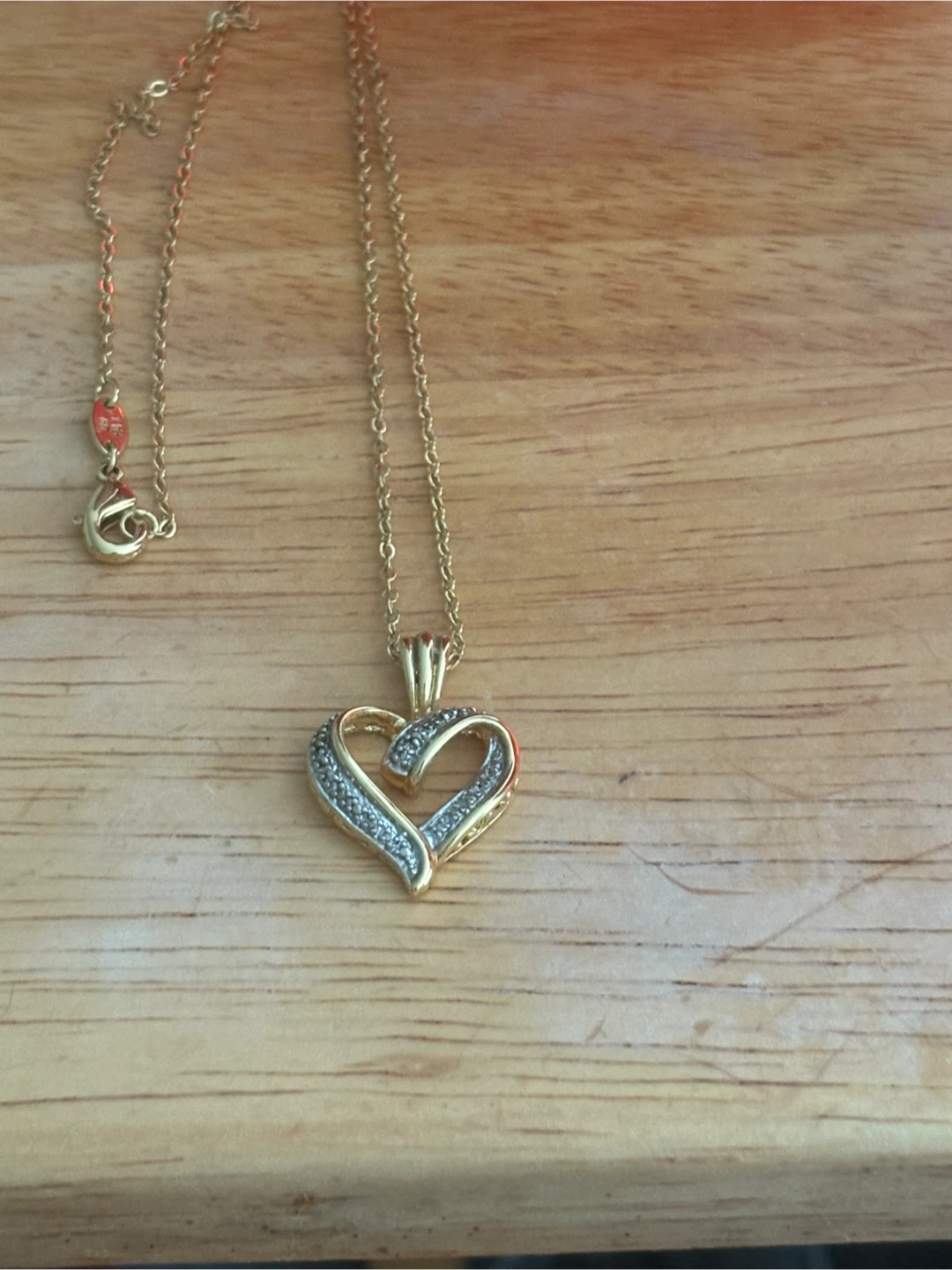 Heart Necklace with Diamonds. - photo 4