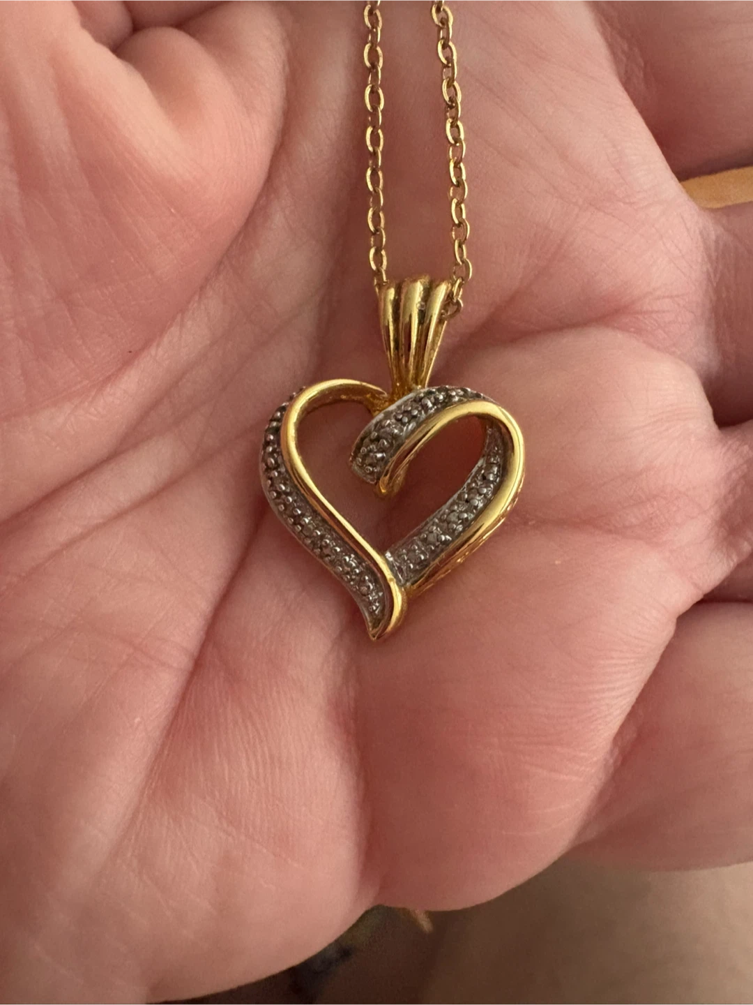 Heart Necklace with Diamonds.
