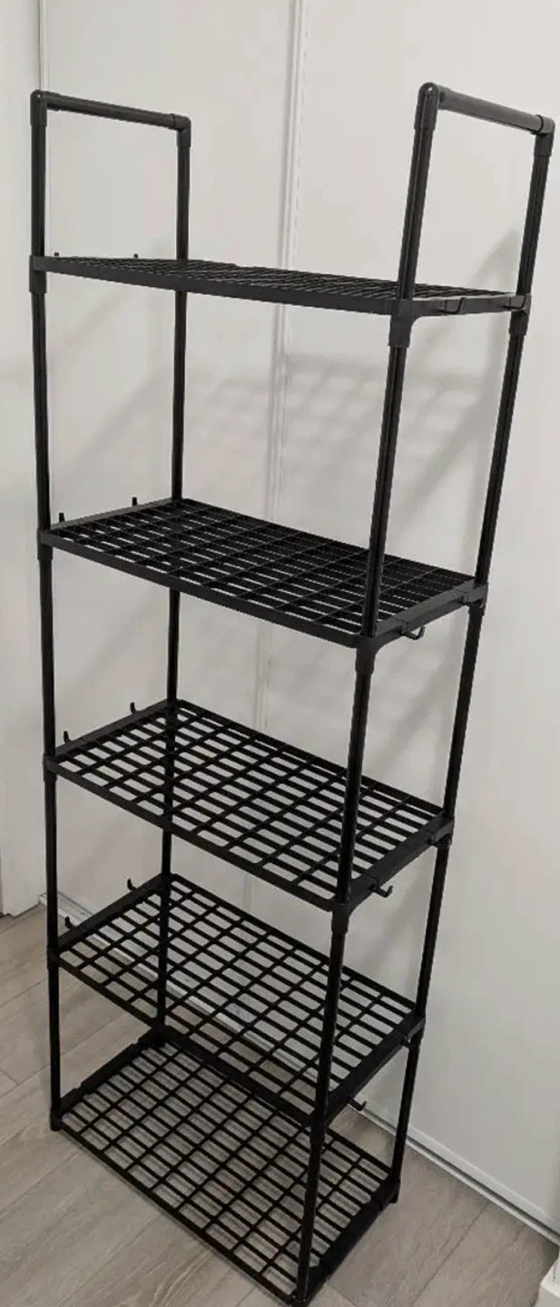Black 5 Tier Shelf Rack